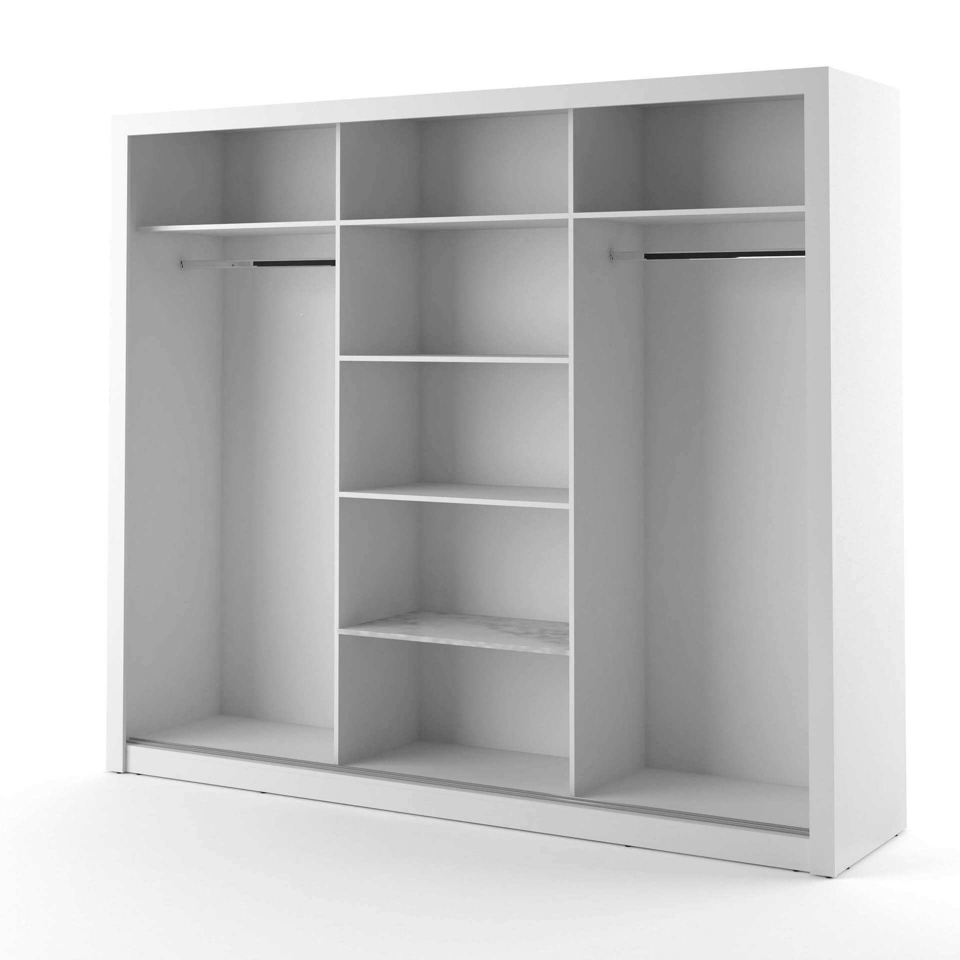 ARTI AR-02 trijų durų stumdoma spinta - balta - Paveikslėlis 2