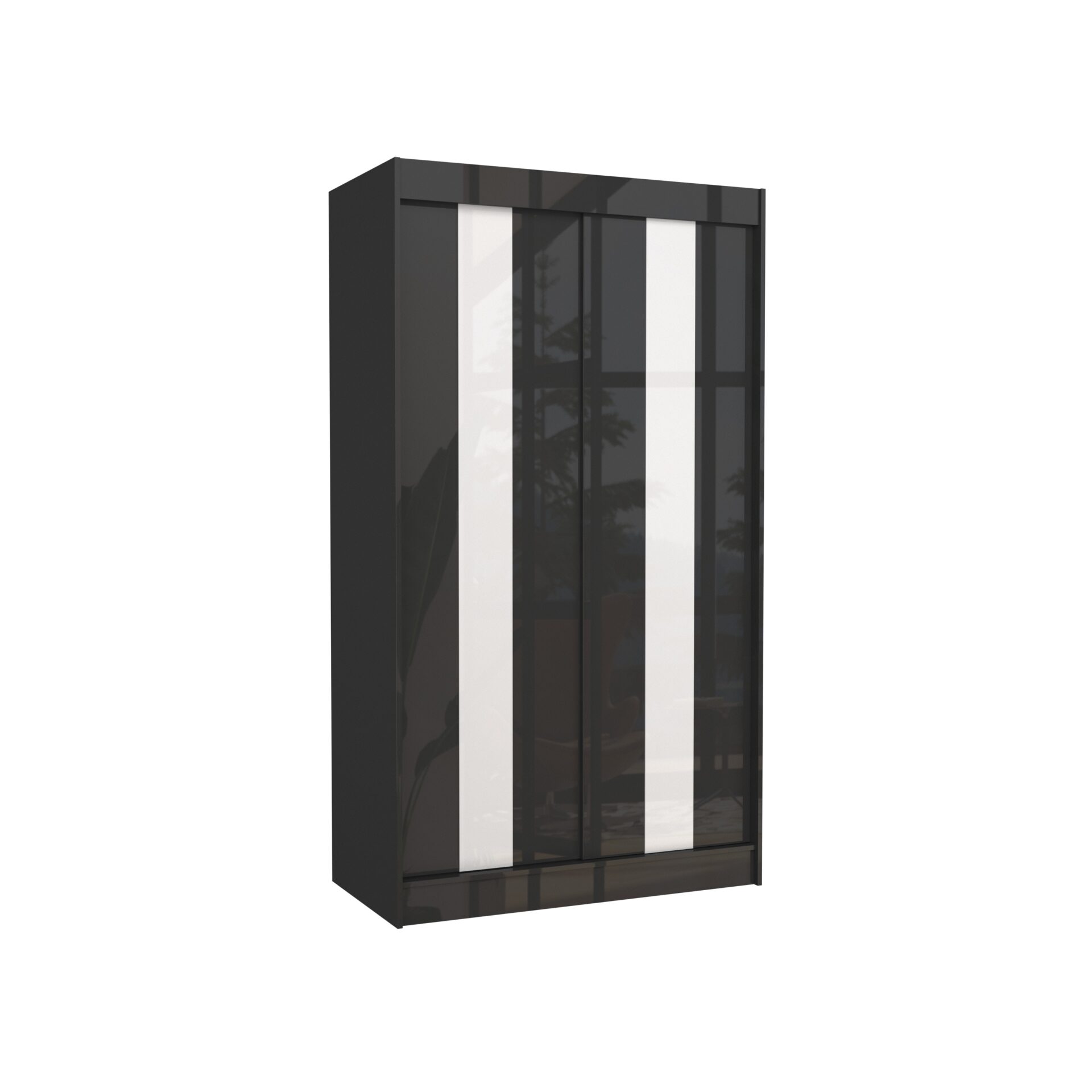 Stumdoma spinta su lacobel KAREN 120 juoda/balta Lacobel ADRK