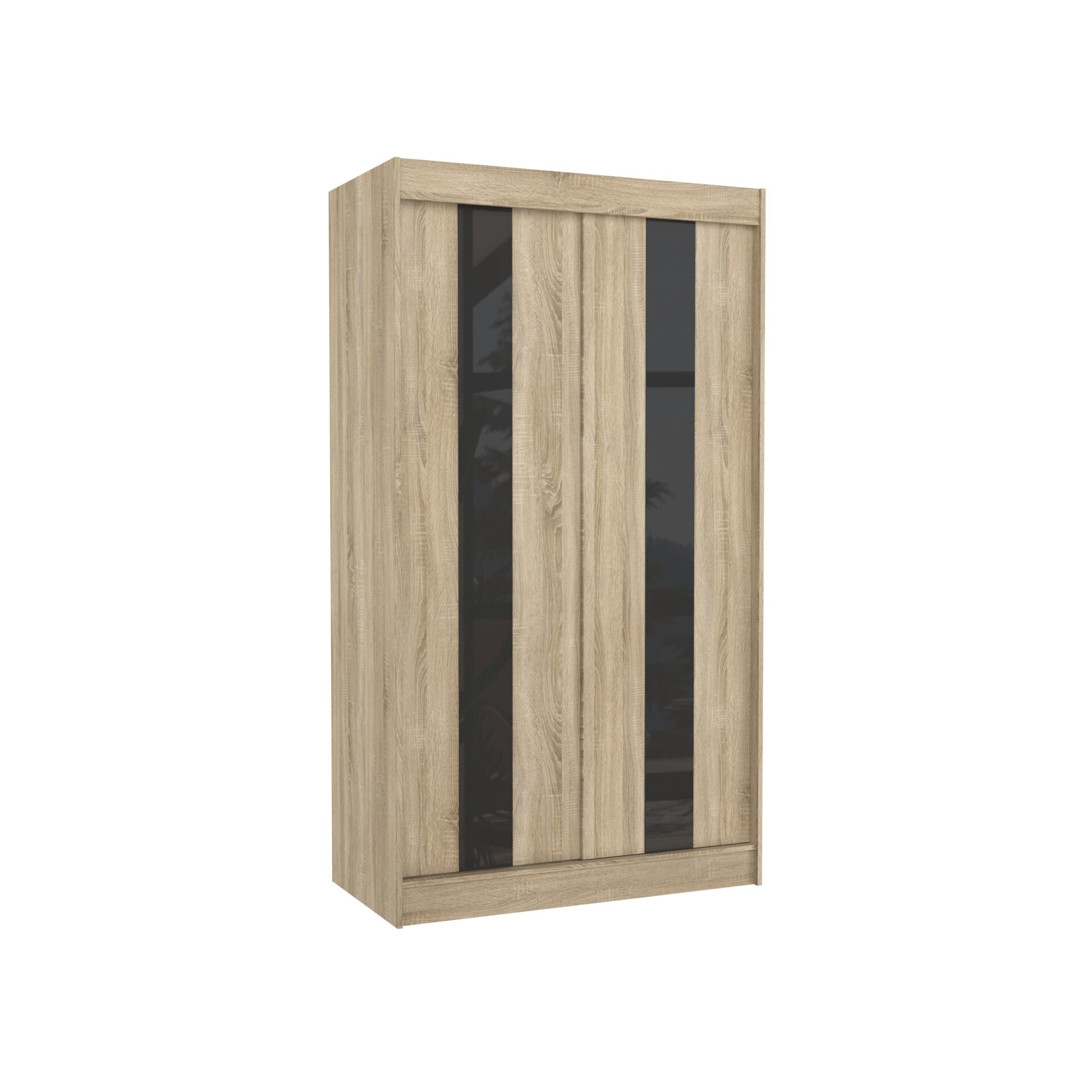 Stumdoma spinta su stumdomomis durimis KAREN 120 Sonoma/Black Lacobel ADRK