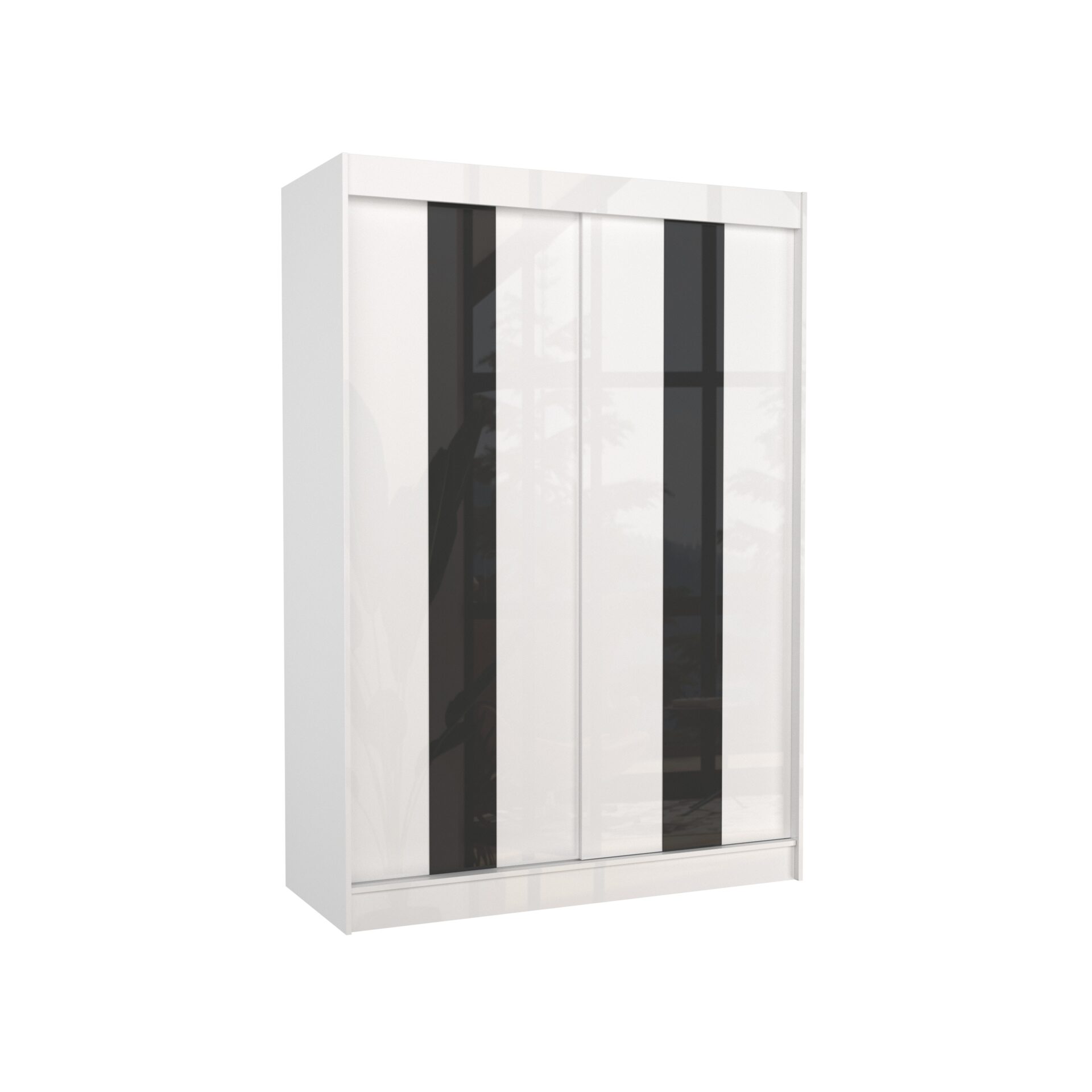 Stumdoma spinta su lacobel KAREN 150 balta/juoda Lacobel ADRK