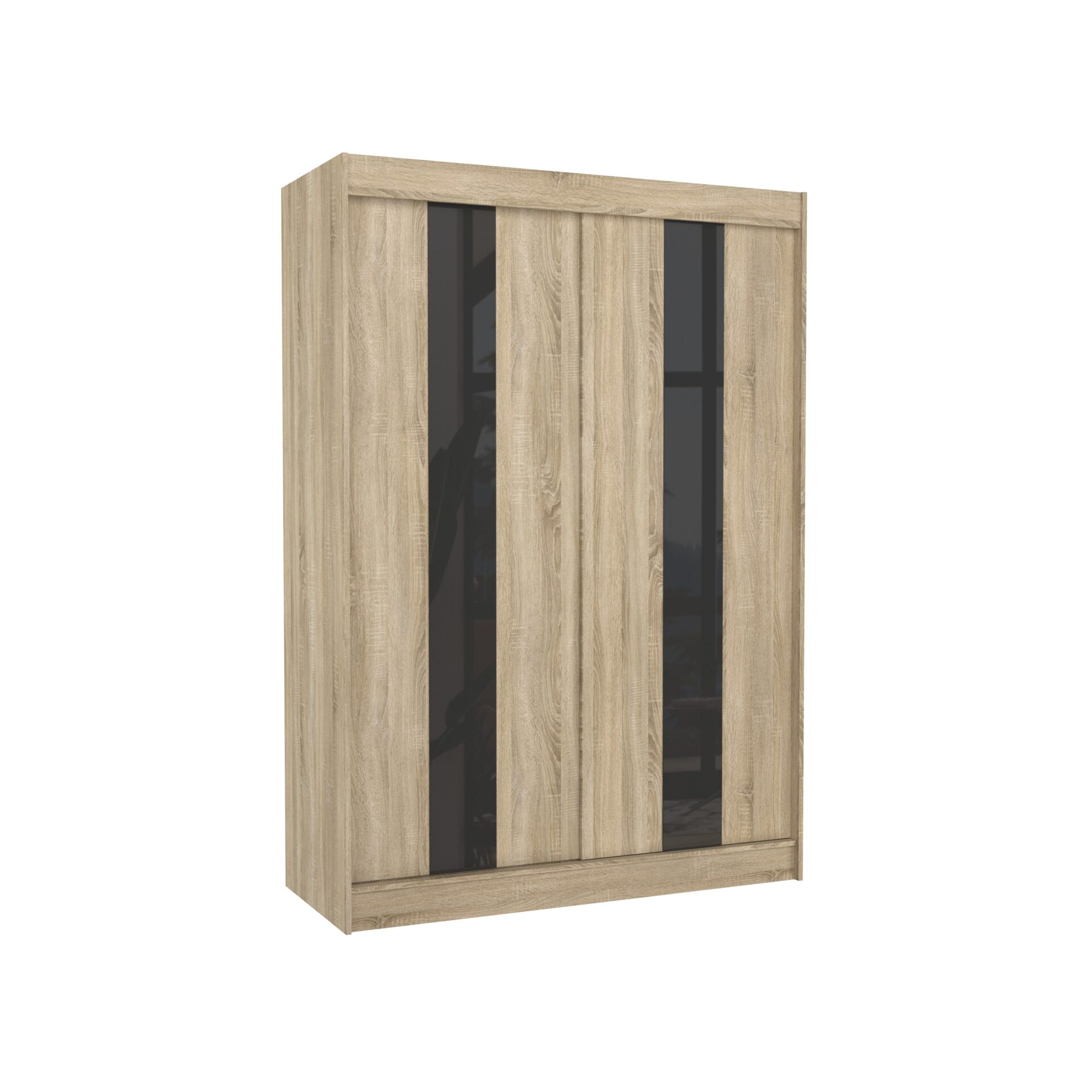 Stumdoma spinta su stumdomomis durimis KAREN 150 Sonoma/Black Lacobel ADRK