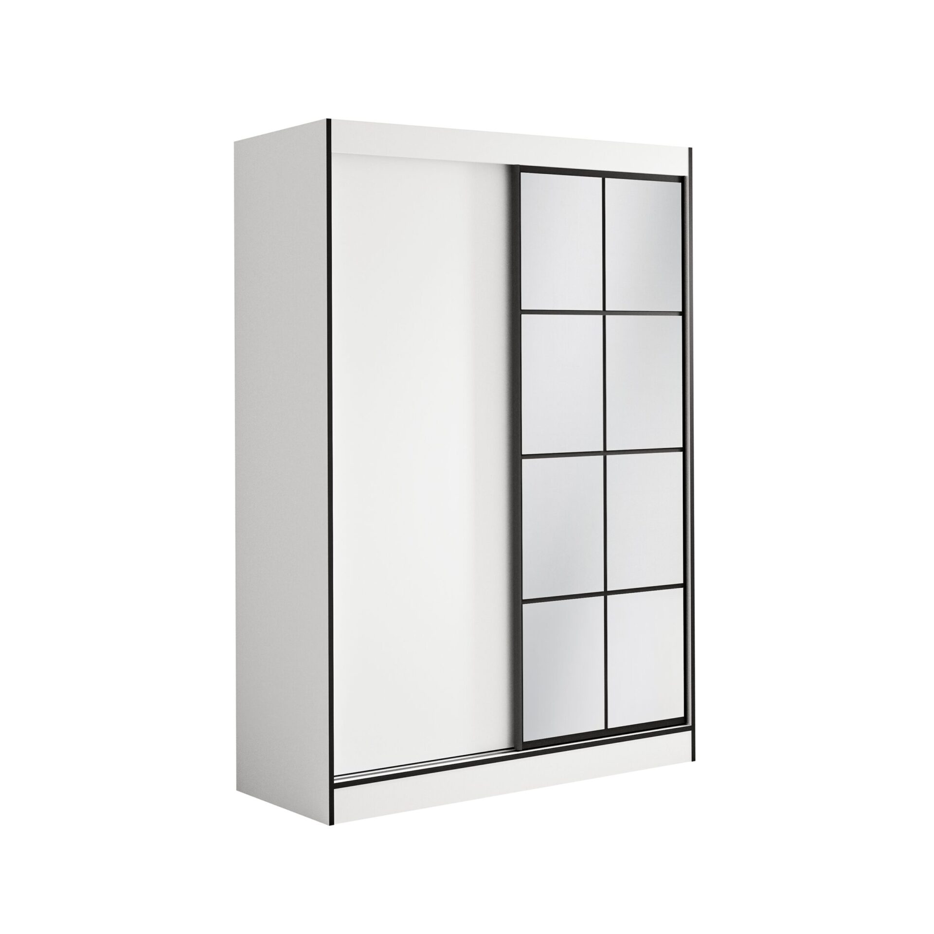 OSGAR 150 Stumdoma spinta su veidrodžiais, balta/juoda, ADRK