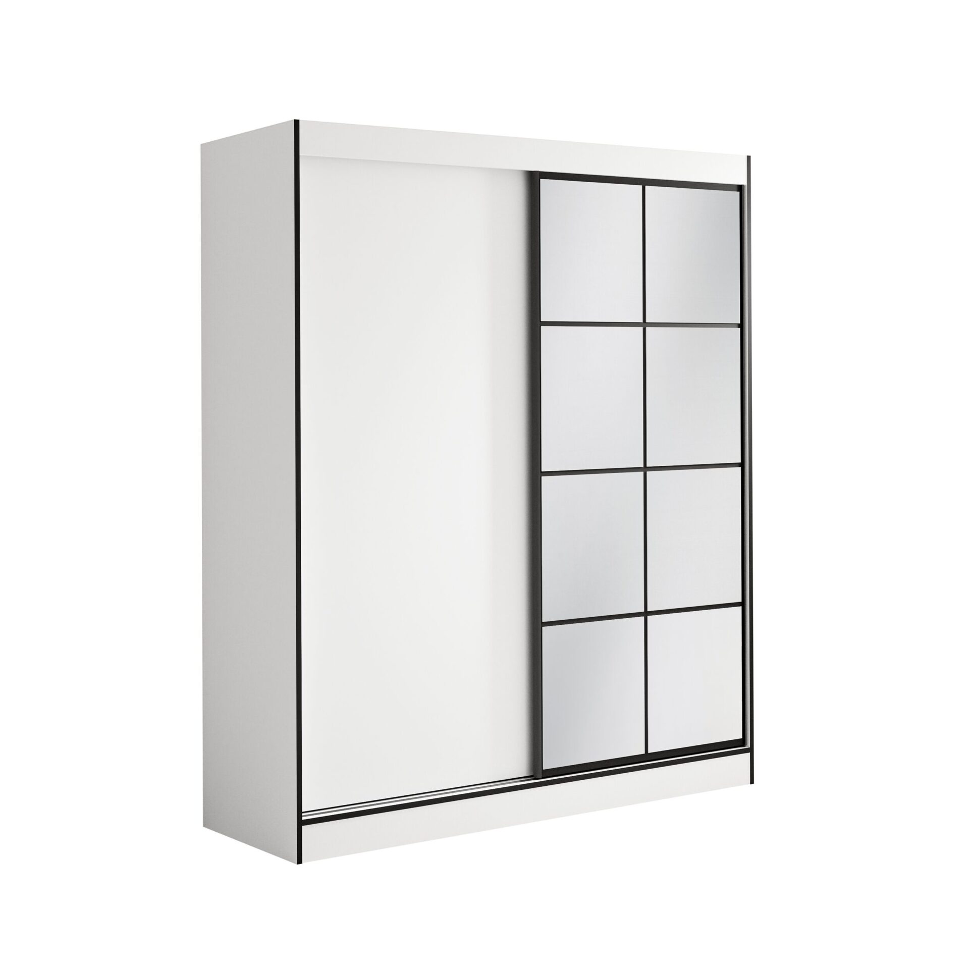 OSGAR 180 Stumdoma spinta su veidrodžiais, balta/juoda, ADRK