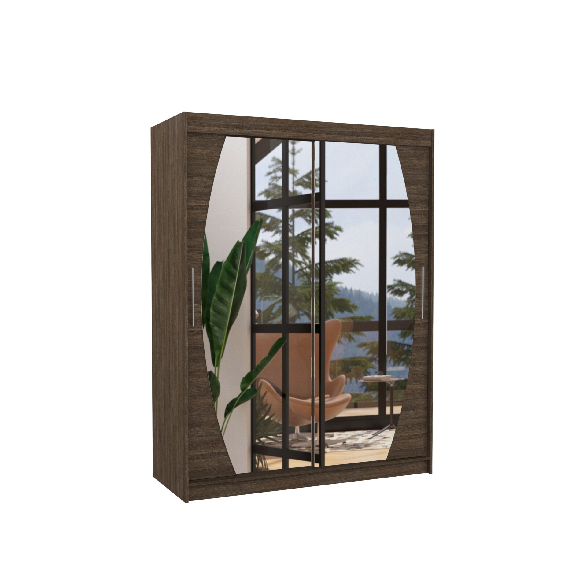 Stumdoma spinta su veidrodžiu ALEN 150 Šokoladinė ADRK