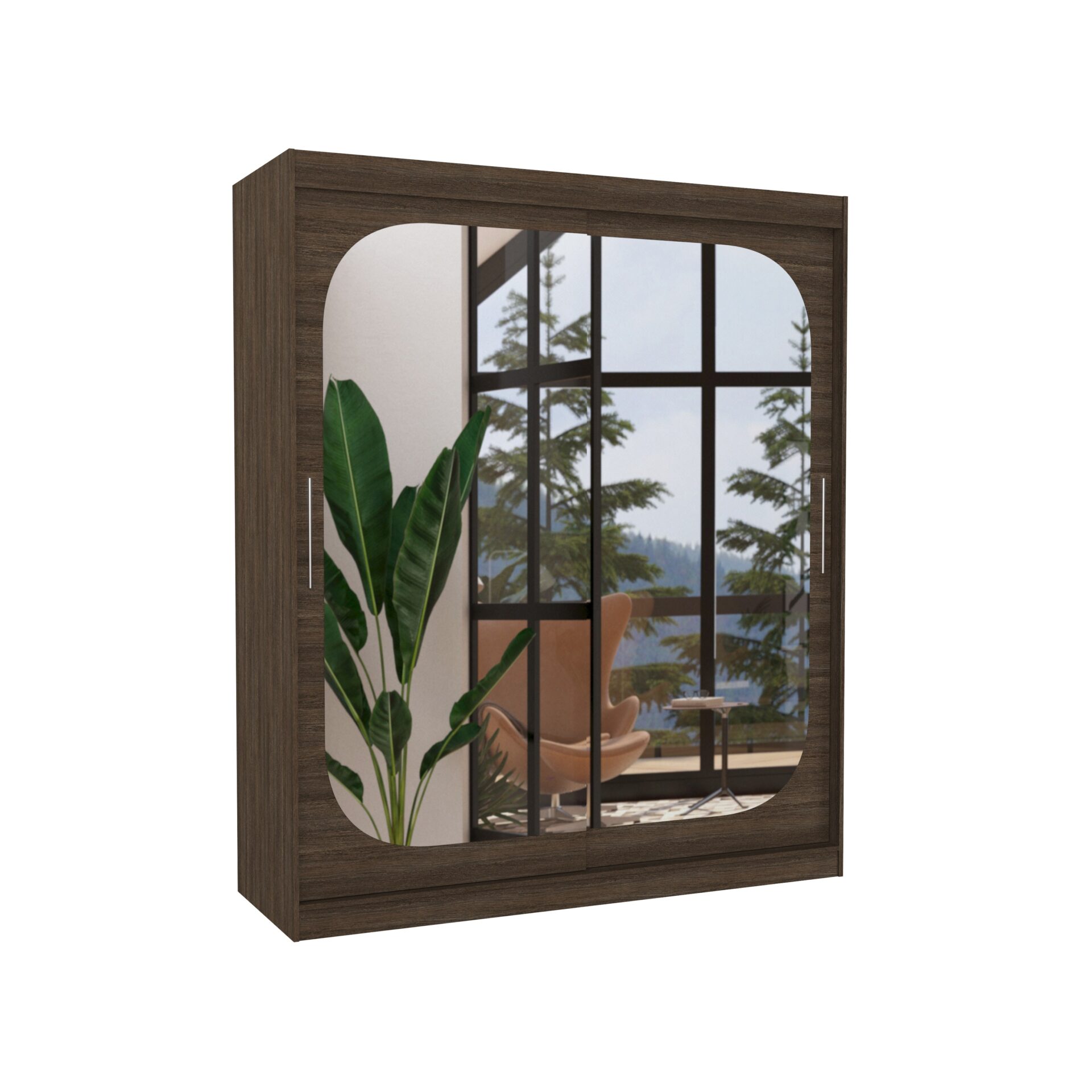 Stumdoma spinta su veidrodžiu ARIZONA 180 šokolado spalvos ADRK