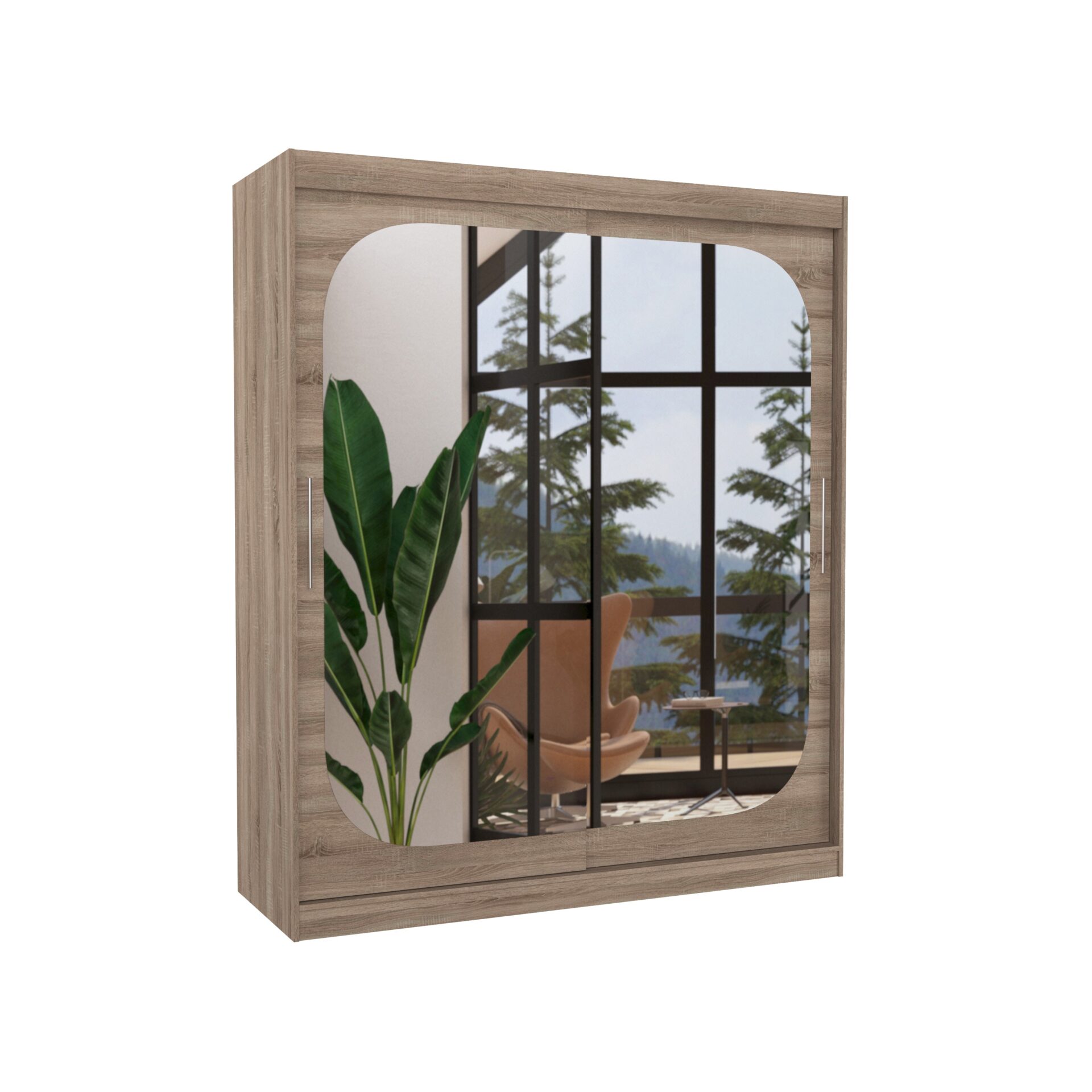 Stumdoma spinta su veidrodžiu ARIZONA 180 Truffle ADRK