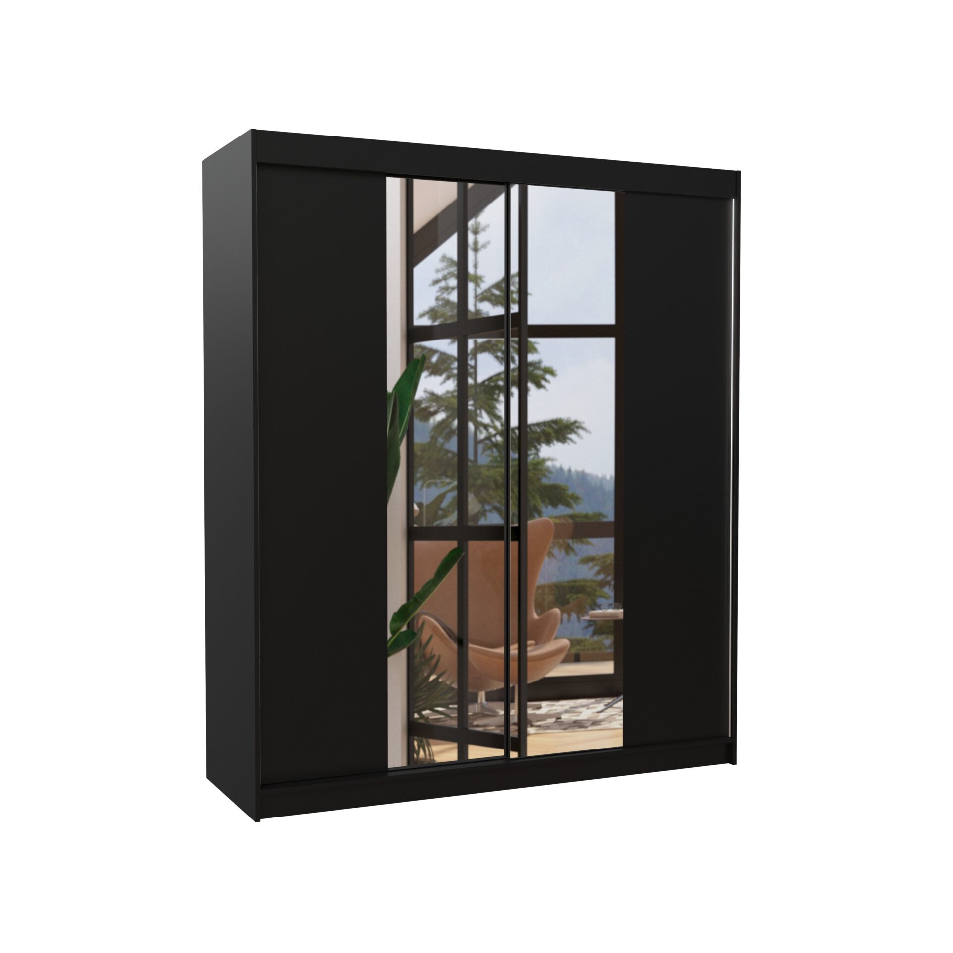 Stumdoma spinta su veidrodžiu BALANCE 180 juoda ADRK