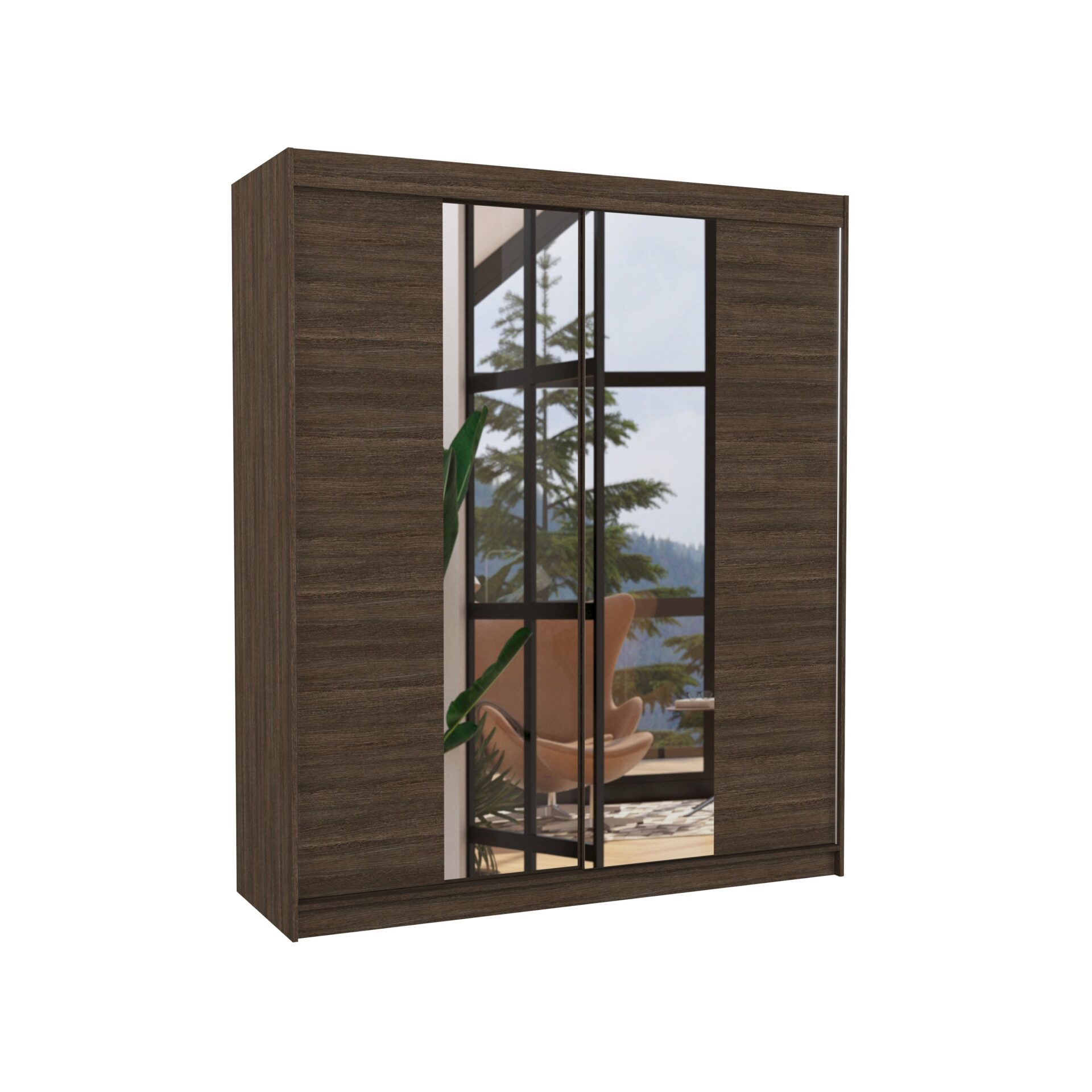 Stumdoma spinta su veidrodžiu BALANCE 180 šokolado spalvos ADRK