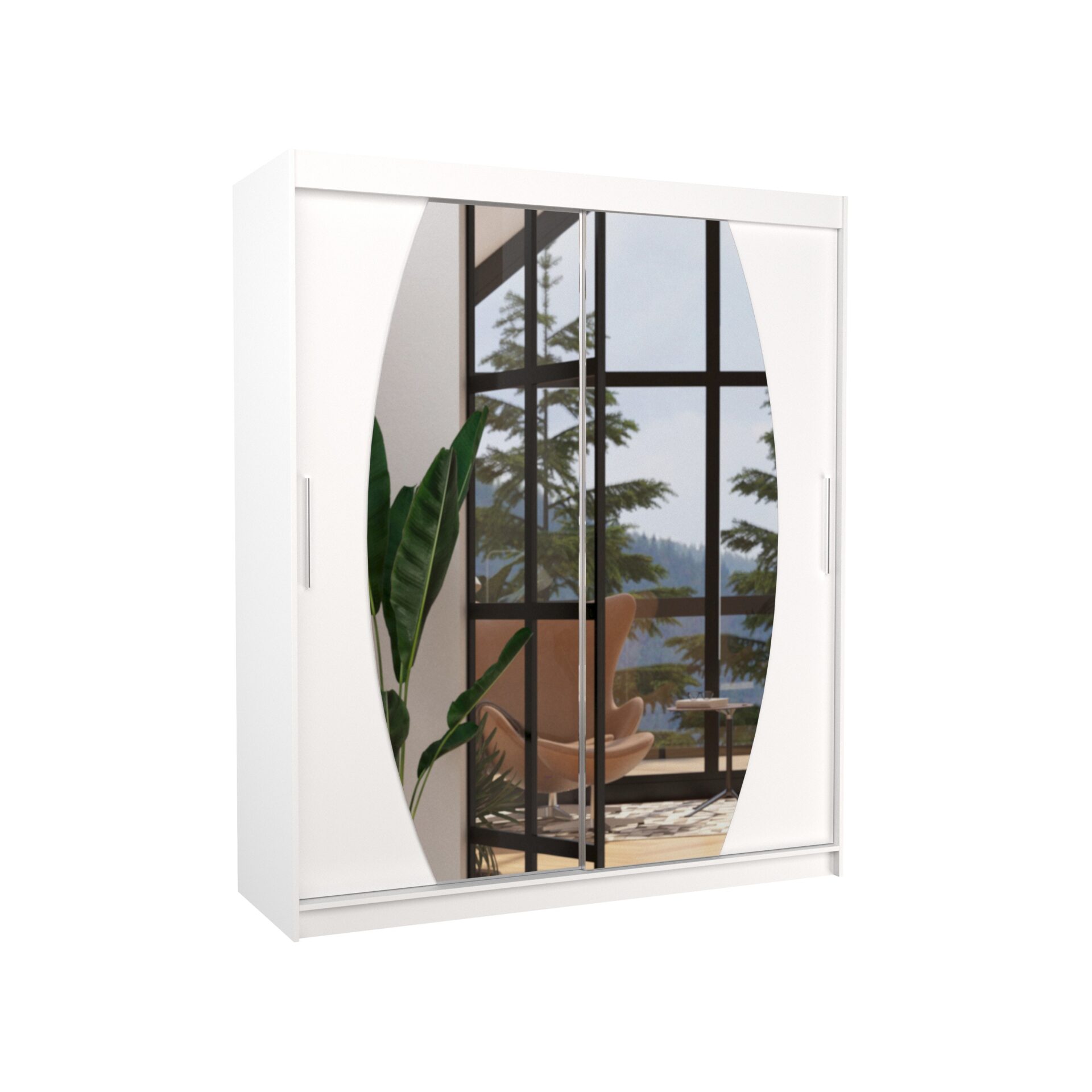 Szafa przesuwna z lustrem BALTIMORE 180 Biały ADRK