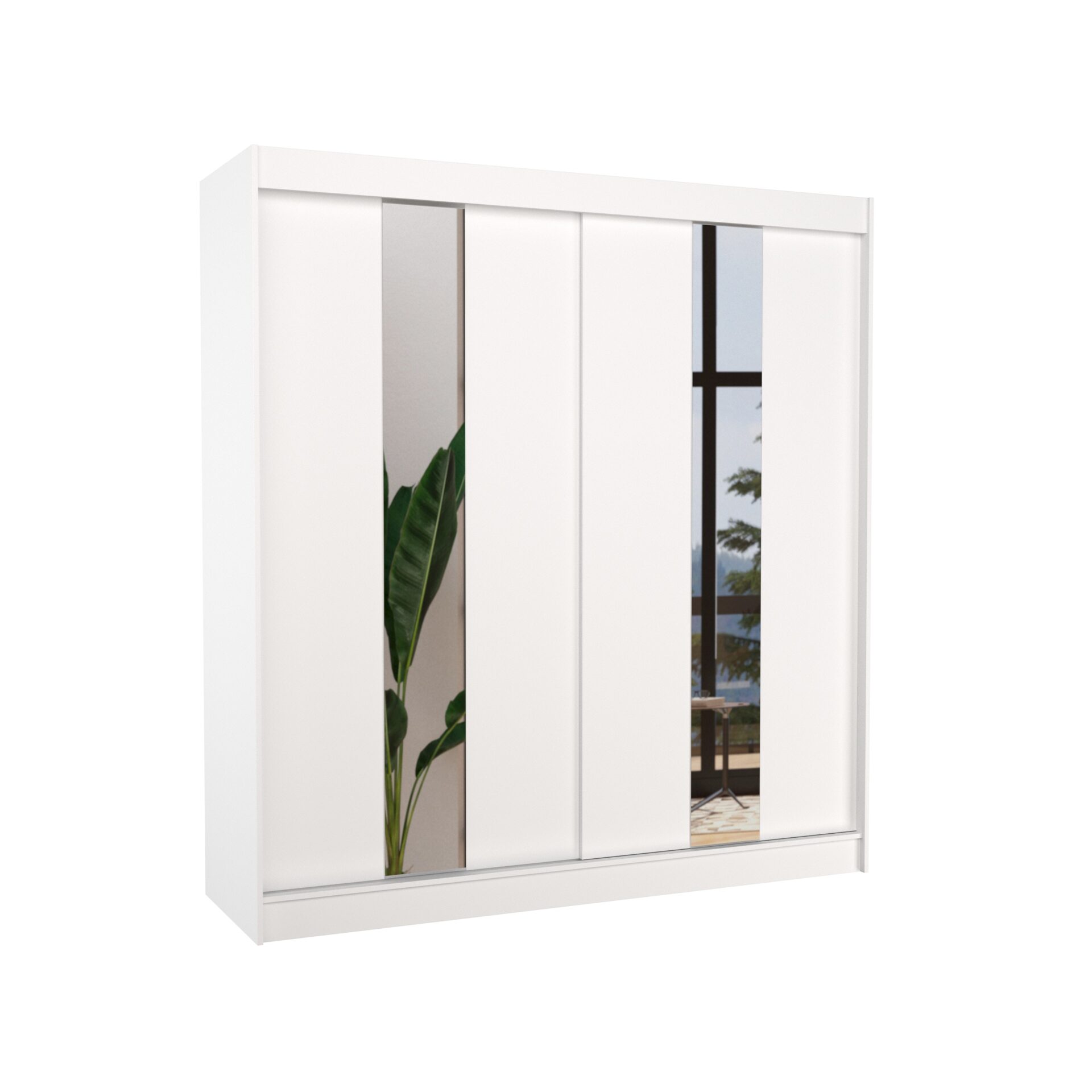 Stumdoma spinta su veidrodžiu BALTON 200 balta ADRK