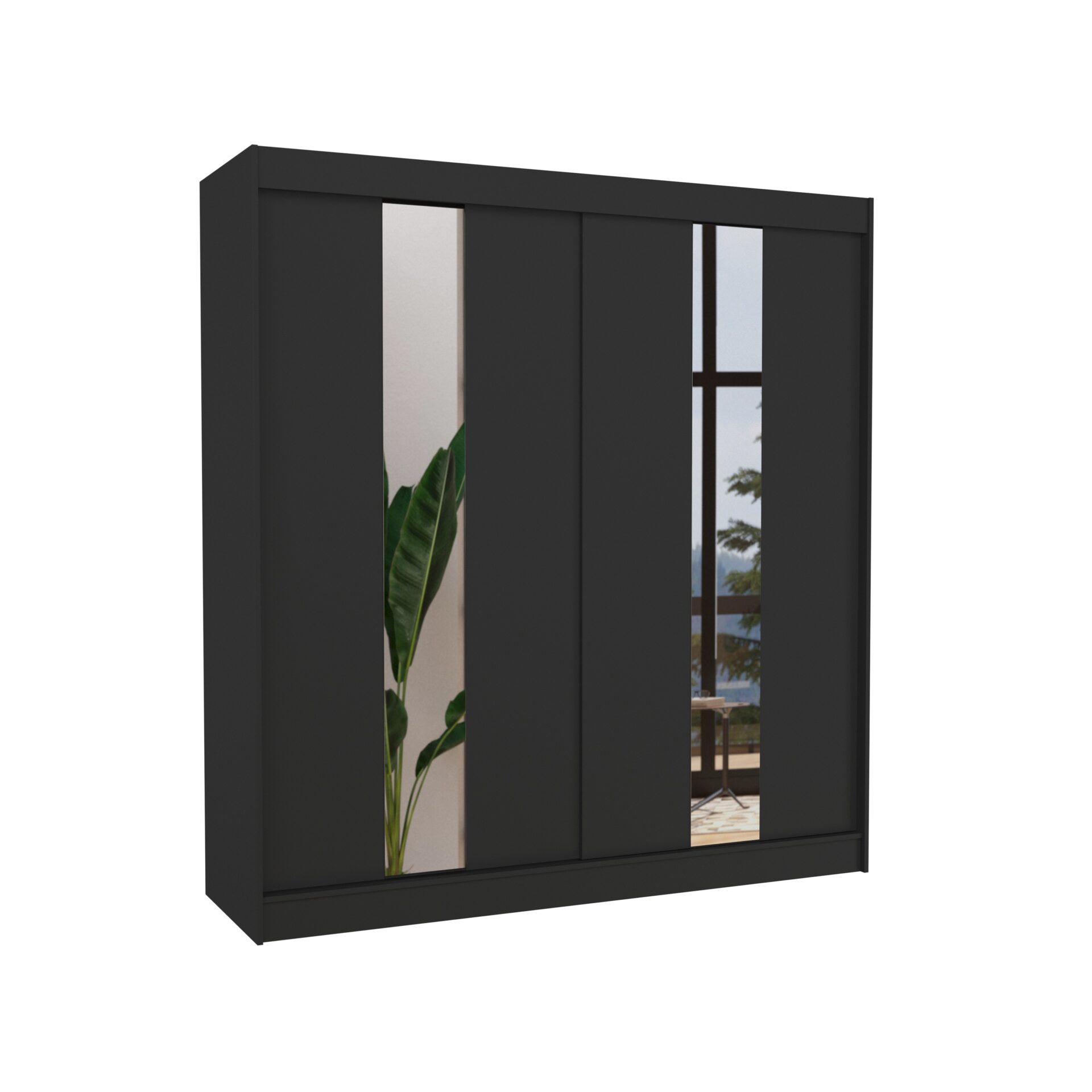 Stumdoma spinta su veidrodžiu BALTON 200 juoda ADRK