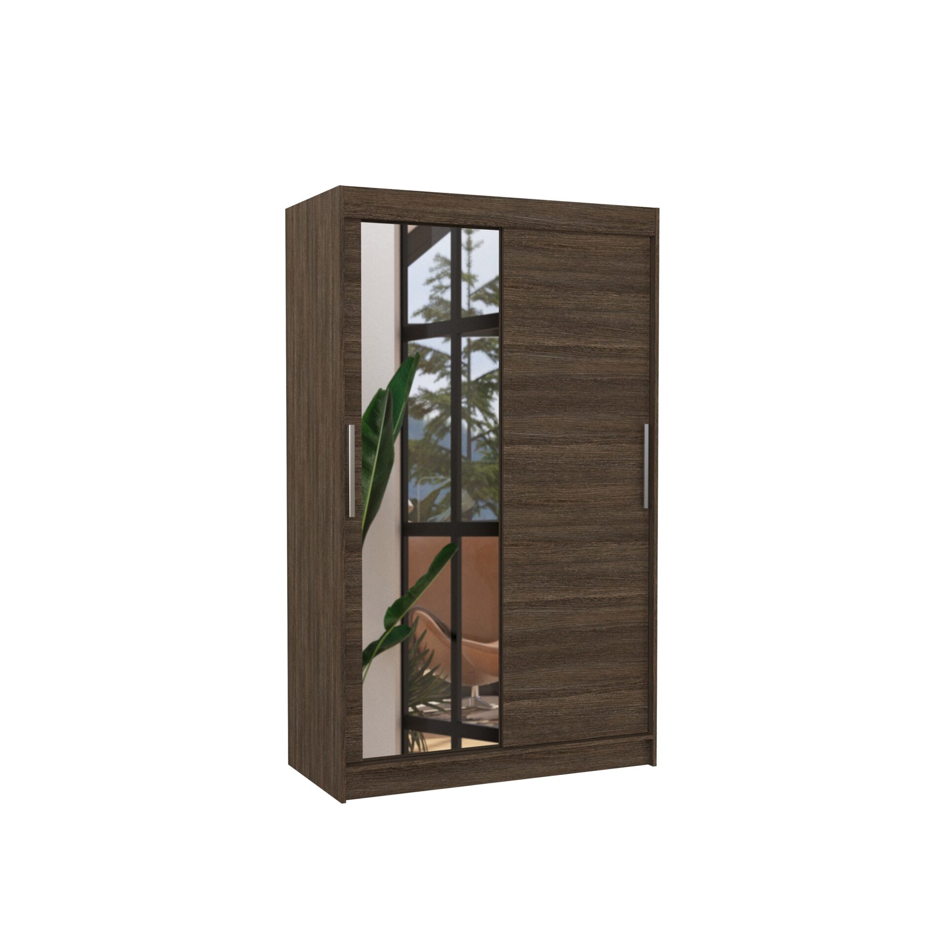 Stumdoma spinta su veidrodžiu BARIO 120 šokolado spalvos ADRK