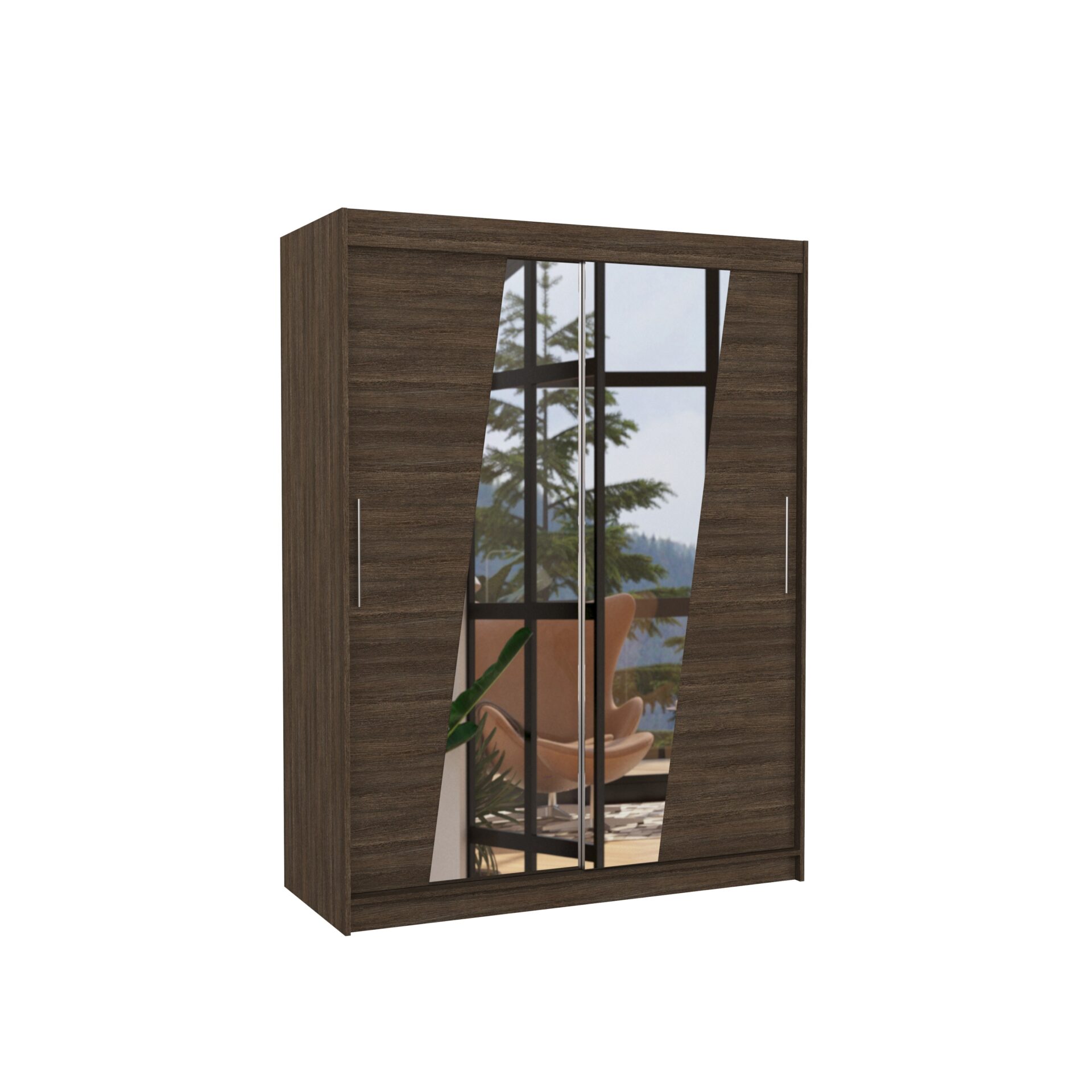 Stumdoma spinta su veidrodžiu BOLTON 150 šokolado spalvos ADRK