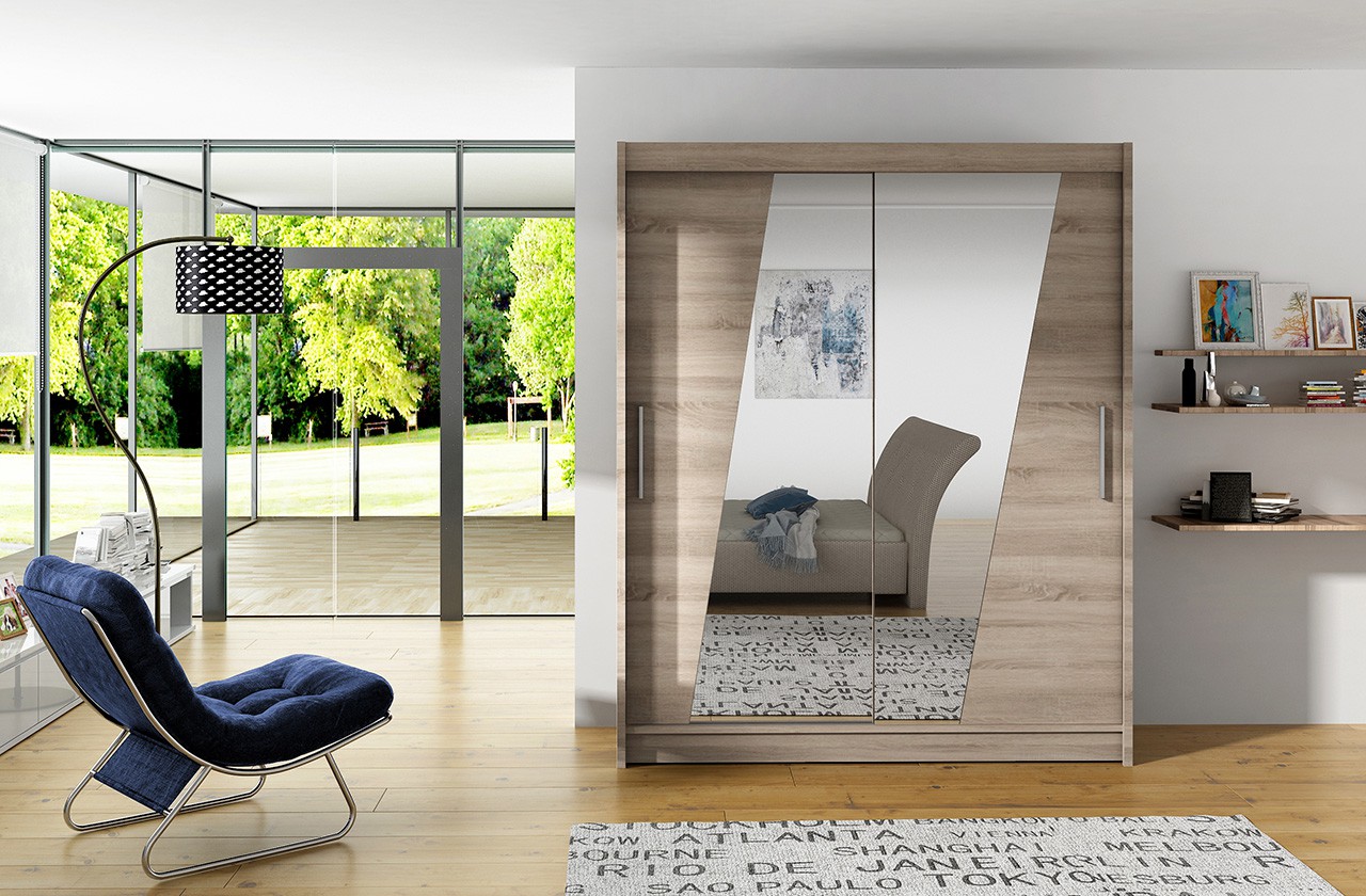 Stumdoma spinta su veidrodžiu BOLTON 150 Truffle ADRK