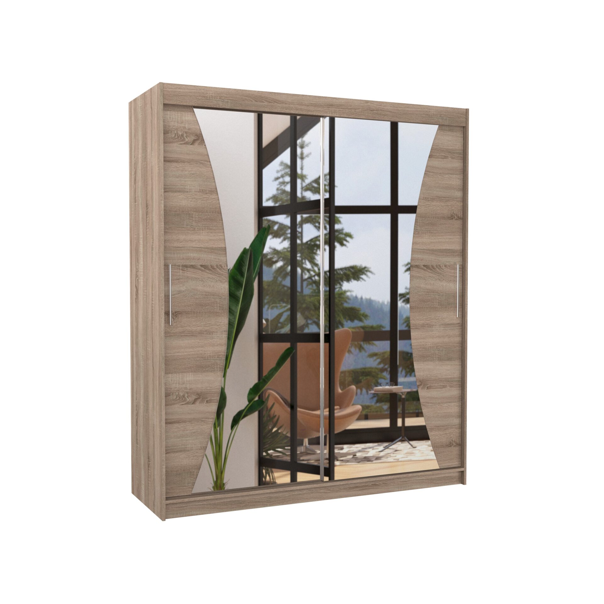 Stumdoma spinta su veidrodžiu CHARLOTTE 180 Truffle ADRK