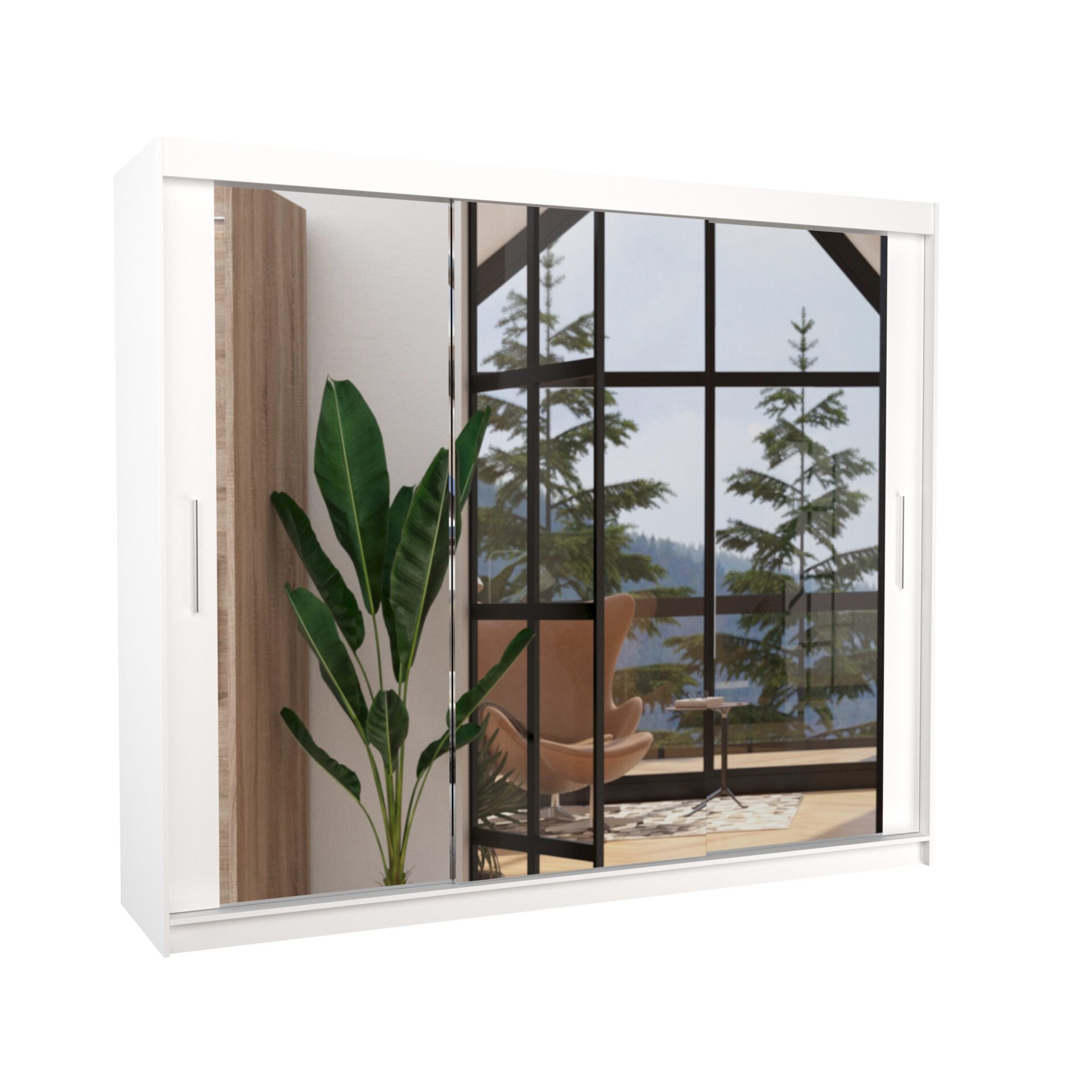 Stumdoma spinta su veidrodžiu CHESTER 250 balta ADRK