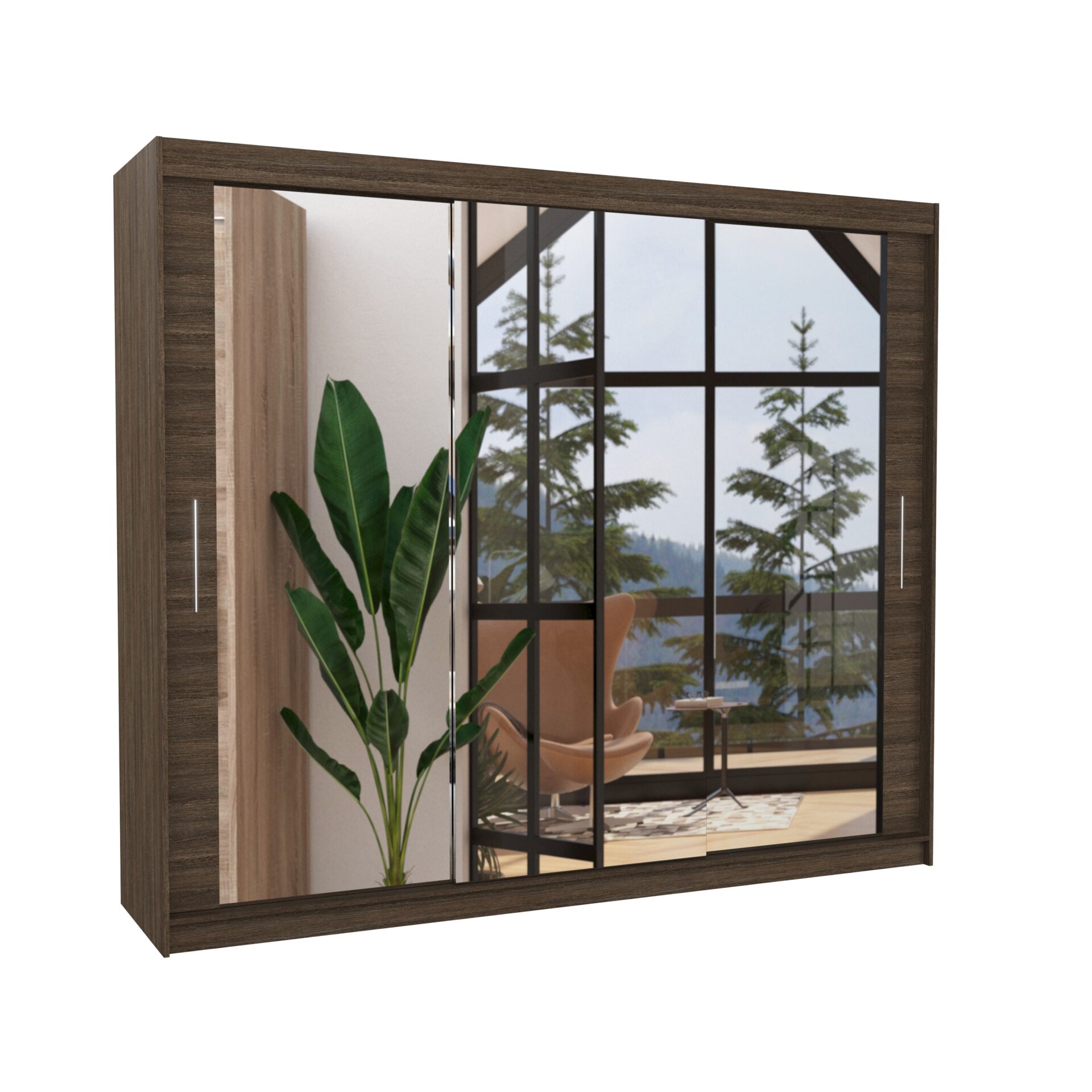 Stumdoma spinta su veidrodžiu CHESTER 250 šokolado spalvos ADRK