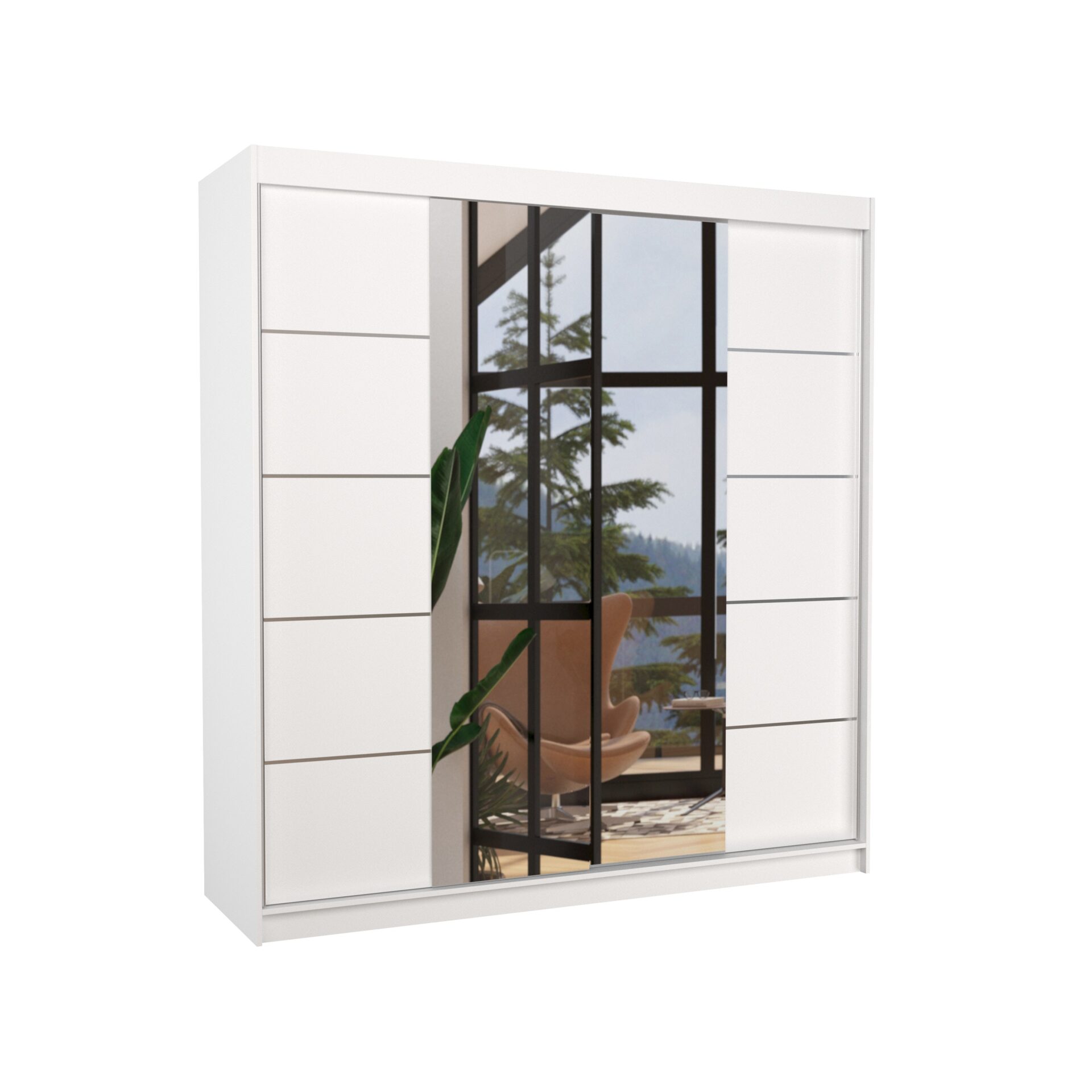 Stumdoma spinta su veidrodžiu DALMATIA 200 balta ADRK