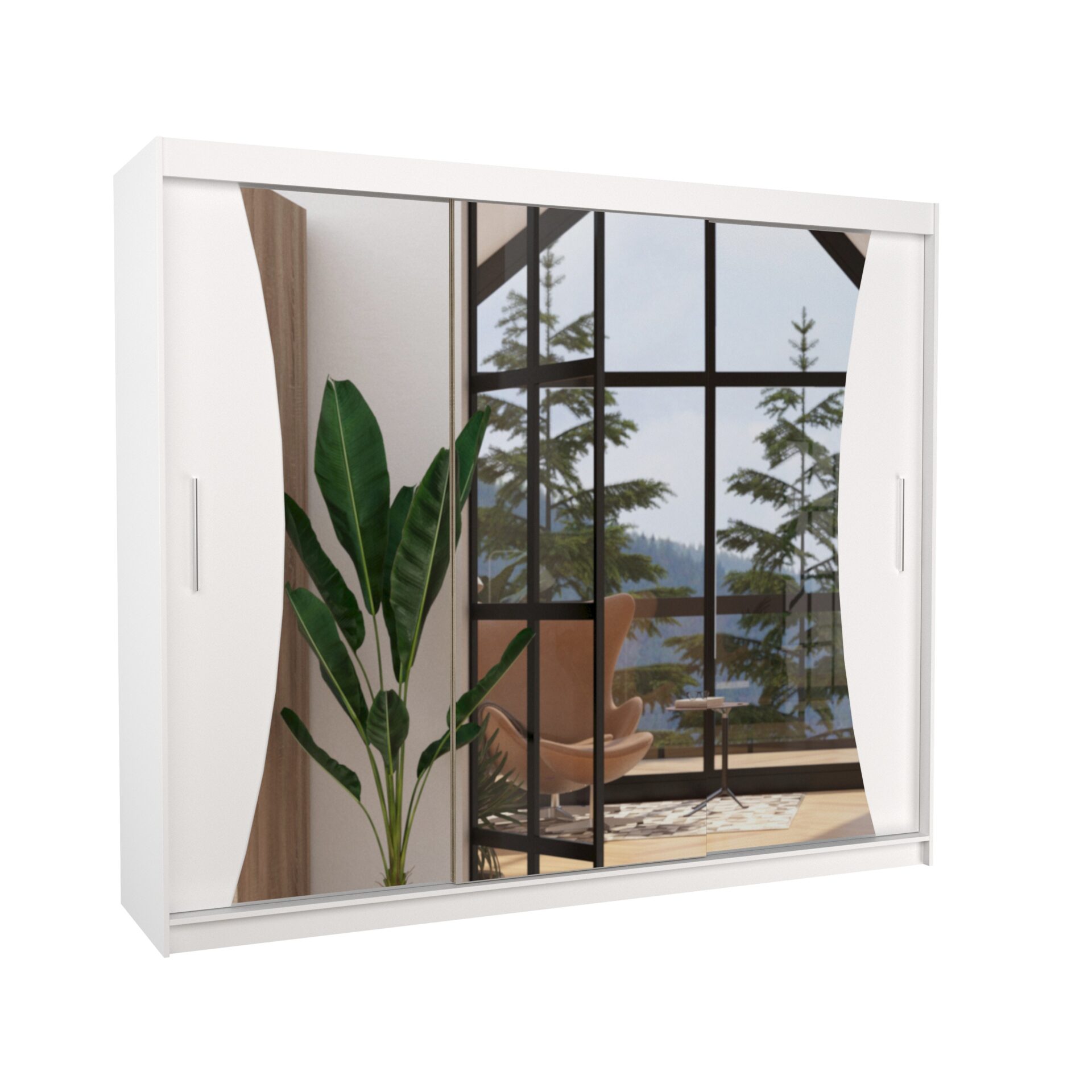 Stumdoma spinta su veidrodžiu DIEGO 250 balta ADRK