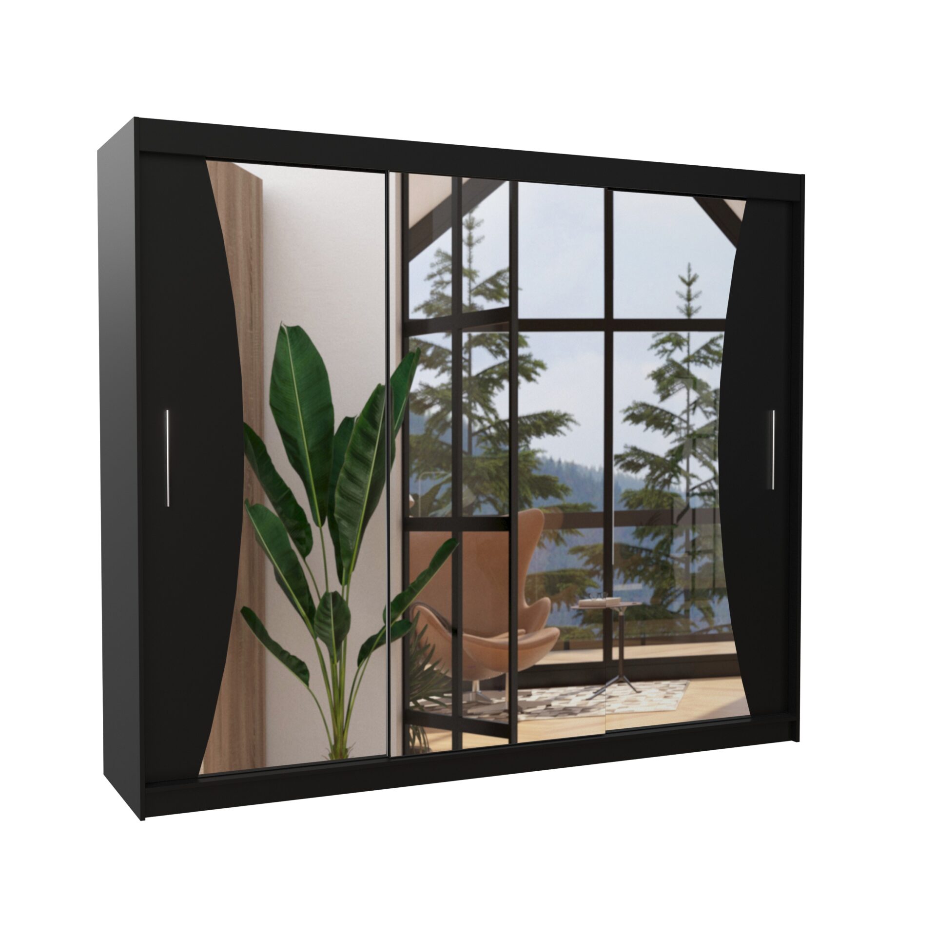 Stumdoma spinta su veidrodžiu DIEGO 250 juoda ADRK