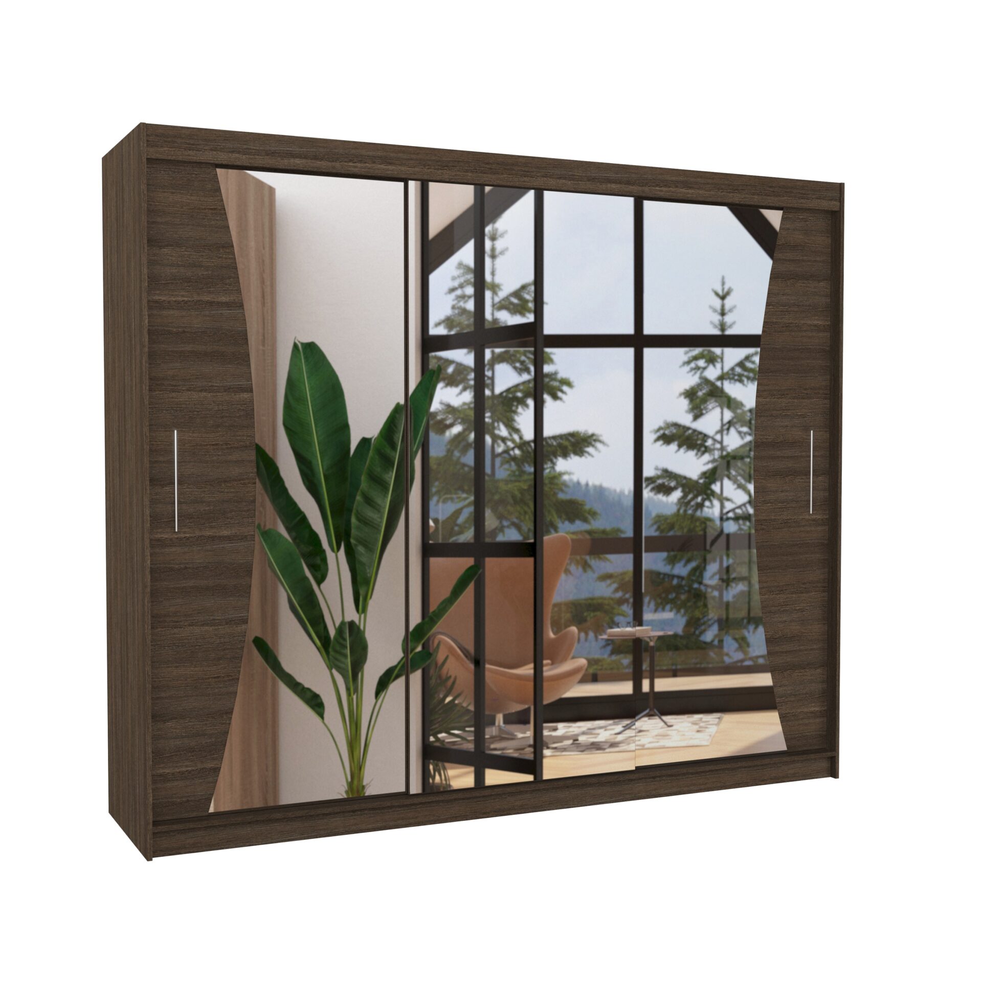 Stumdoma spinta su veidrodžiu DIEGO 250 šokolado spalvos ADRK