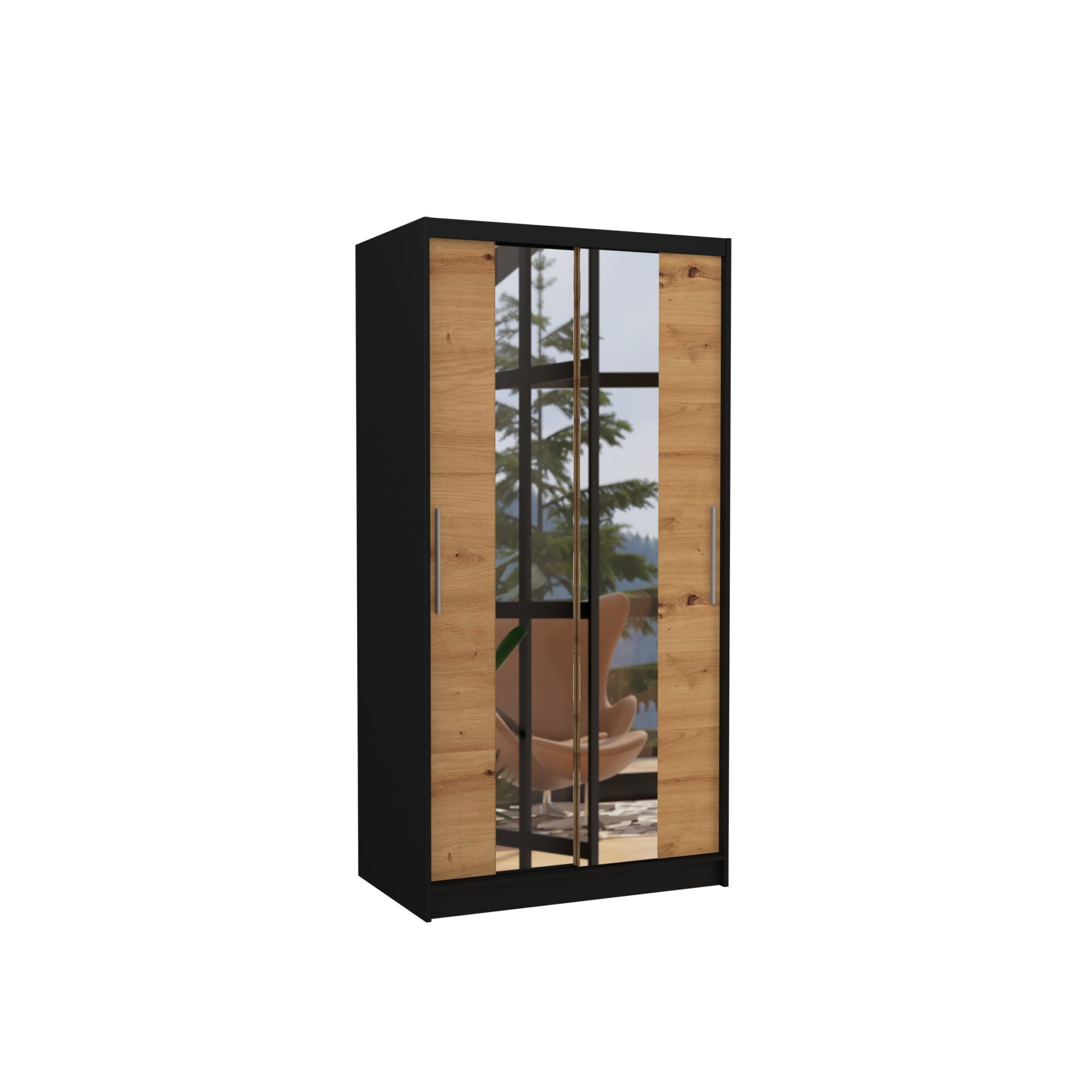 Stumdoma spinta su veidrodžiu DRAGONIS 100 juoda/artisan ADRK