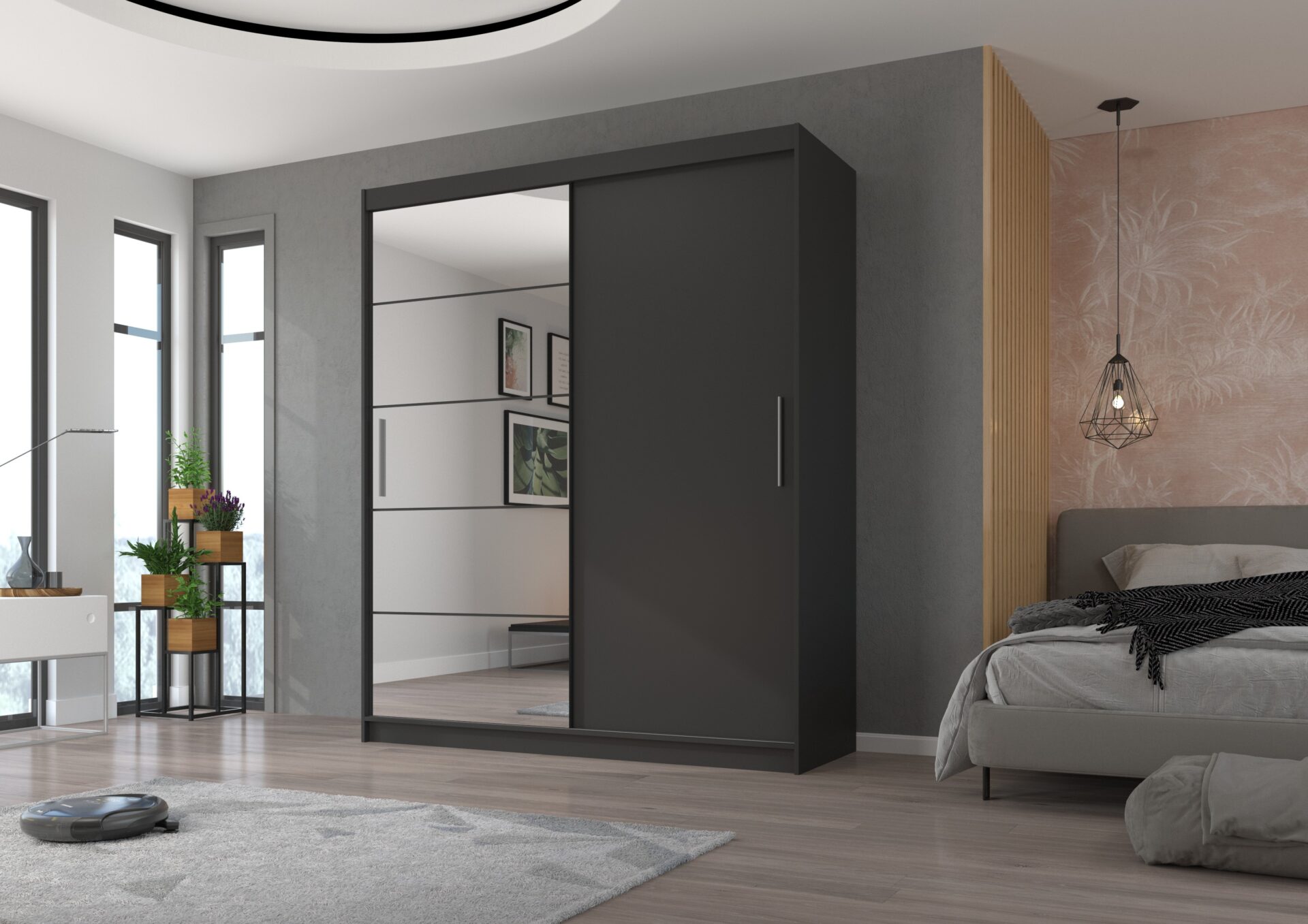 Stumdoma spinta su veidrodžiu ESTI 180 antracito spalvos ADRK — изображение 2