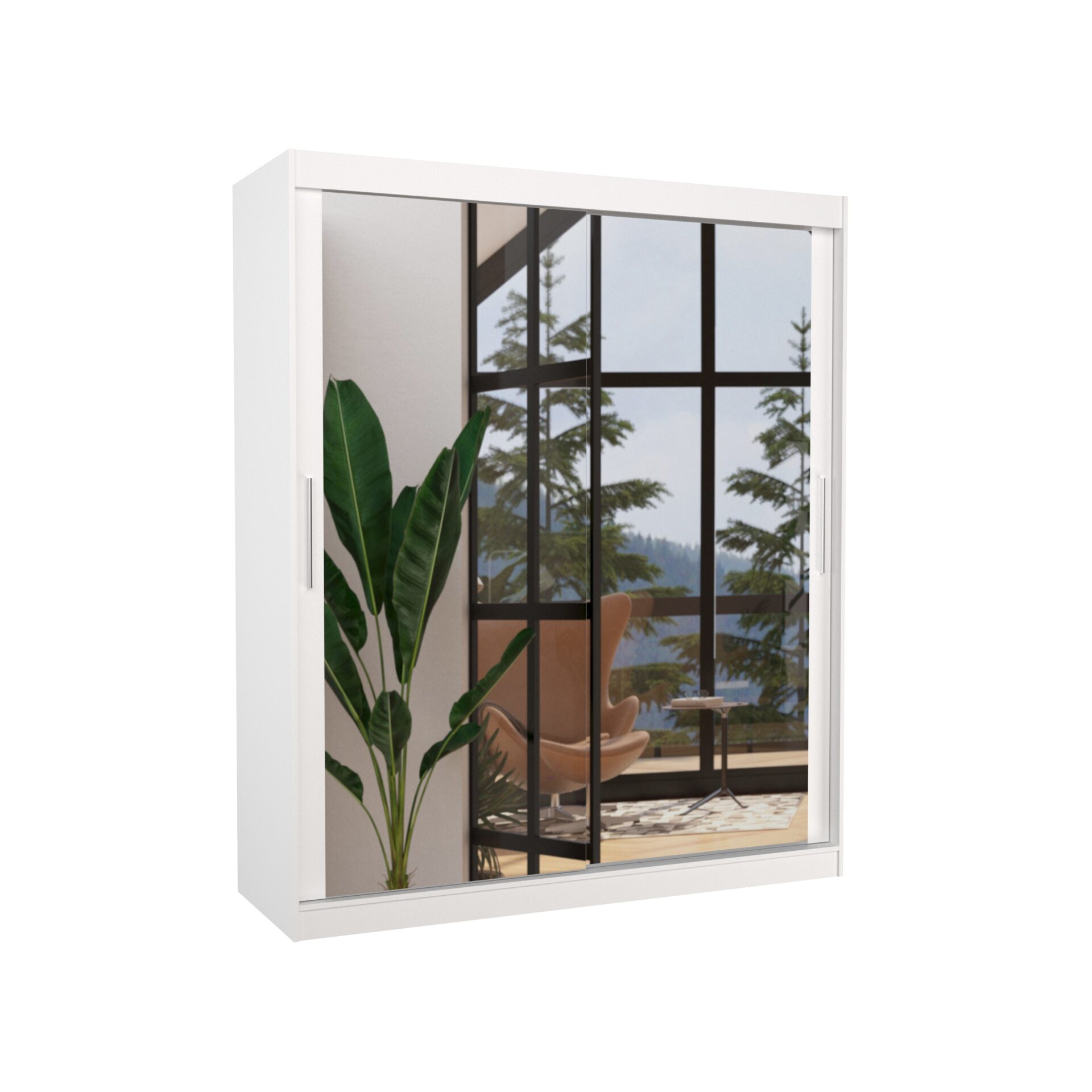 ETTORE 180 balta ADRK stumdoma spinta su veidrodžiu