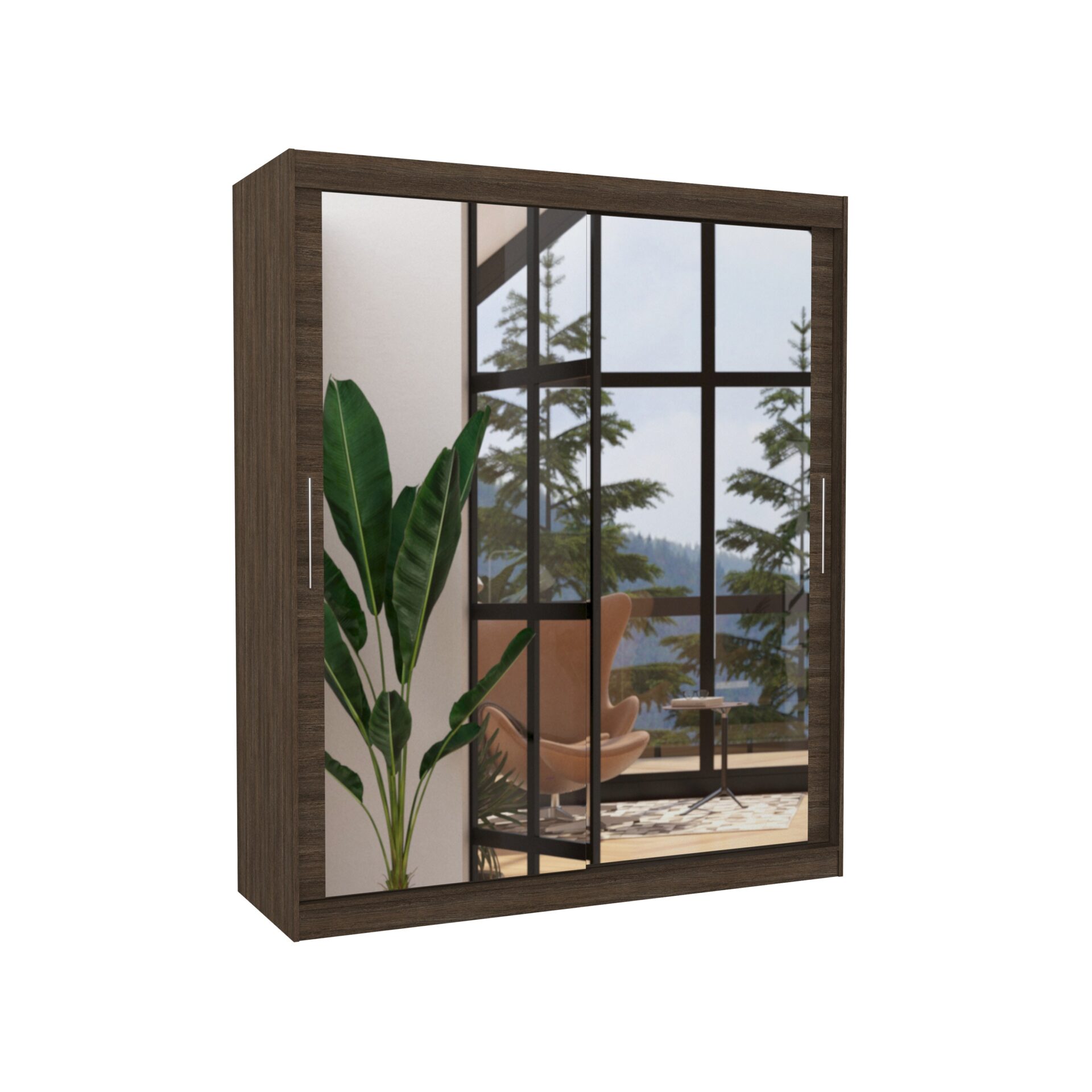 ETTORE 180 šokolado spalvos ADRK stumdoma spinta su veidrodžiu