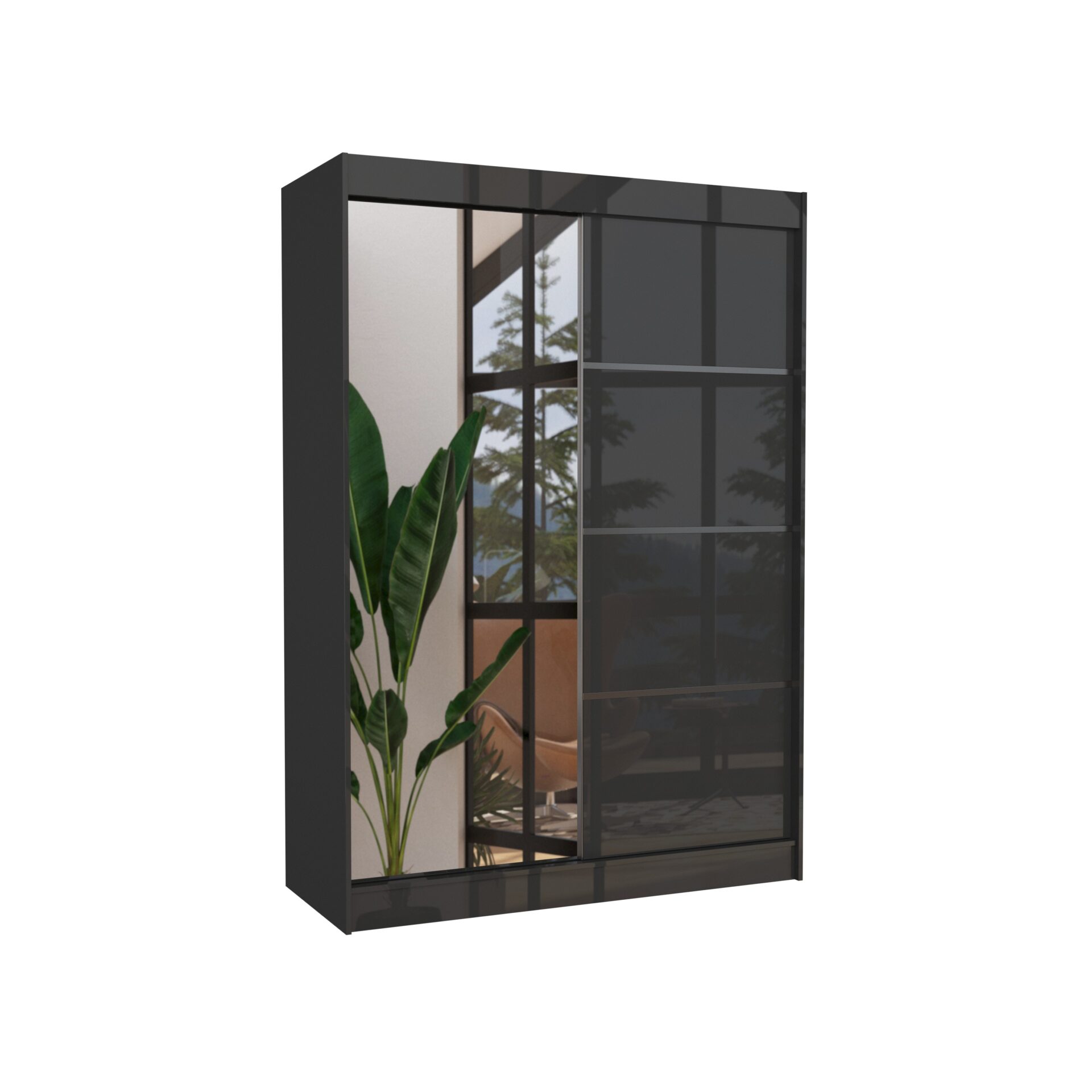 Stumdoma spinta su veidrodžiu GILTON 150 juoda ADRK