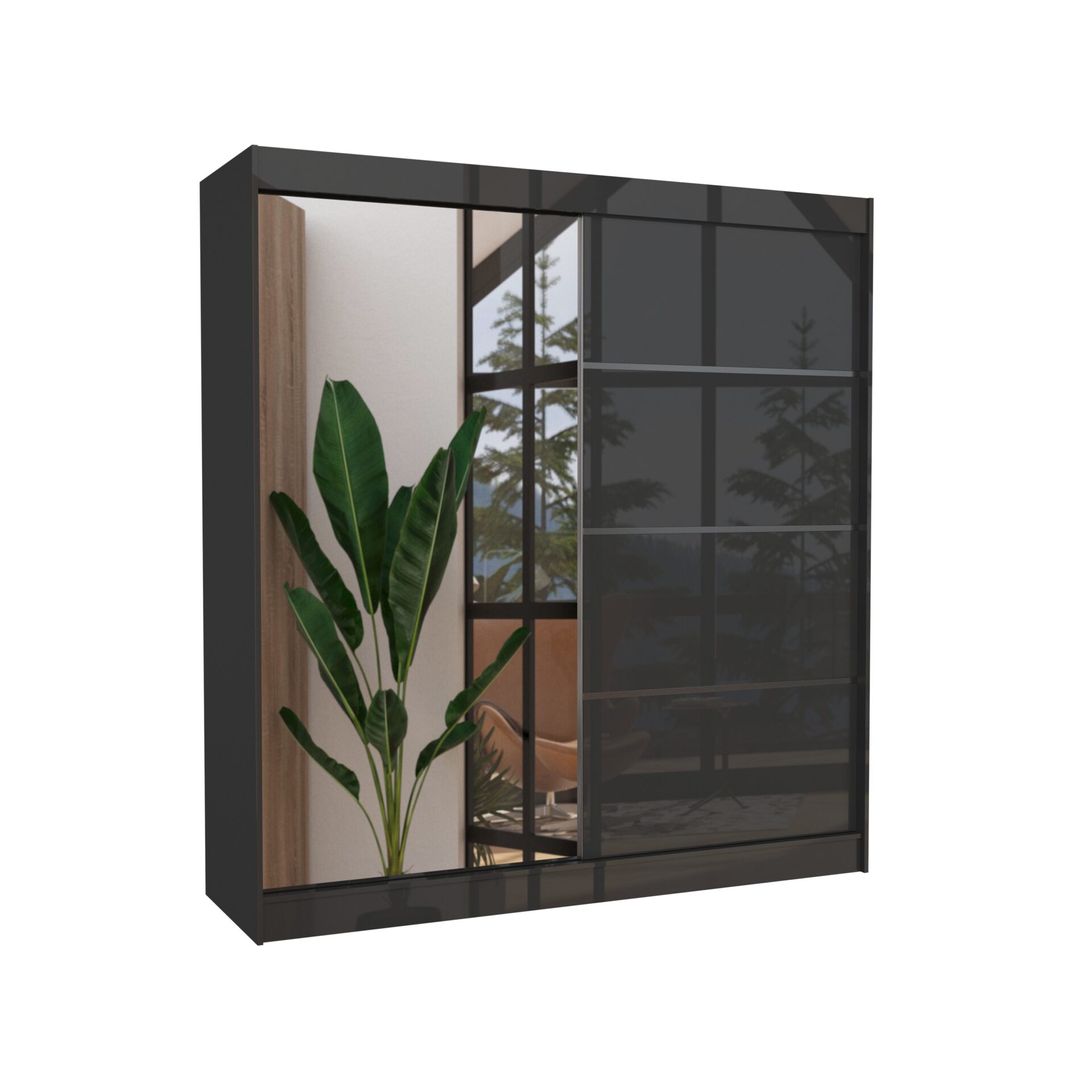 Stumdoma spinta su veidrodžiu GILTON 200 juoda ADRK