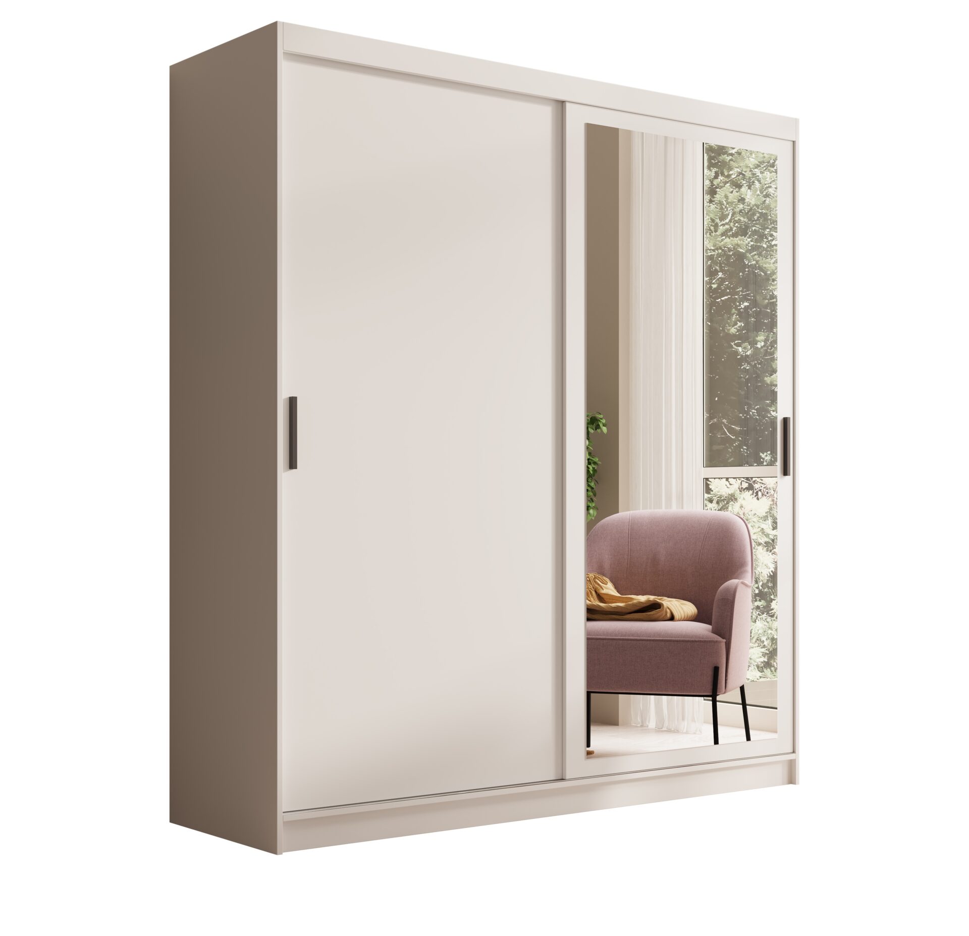 Hailey 180 stumdoma spinta su veidrodžiu, balta, ADRK