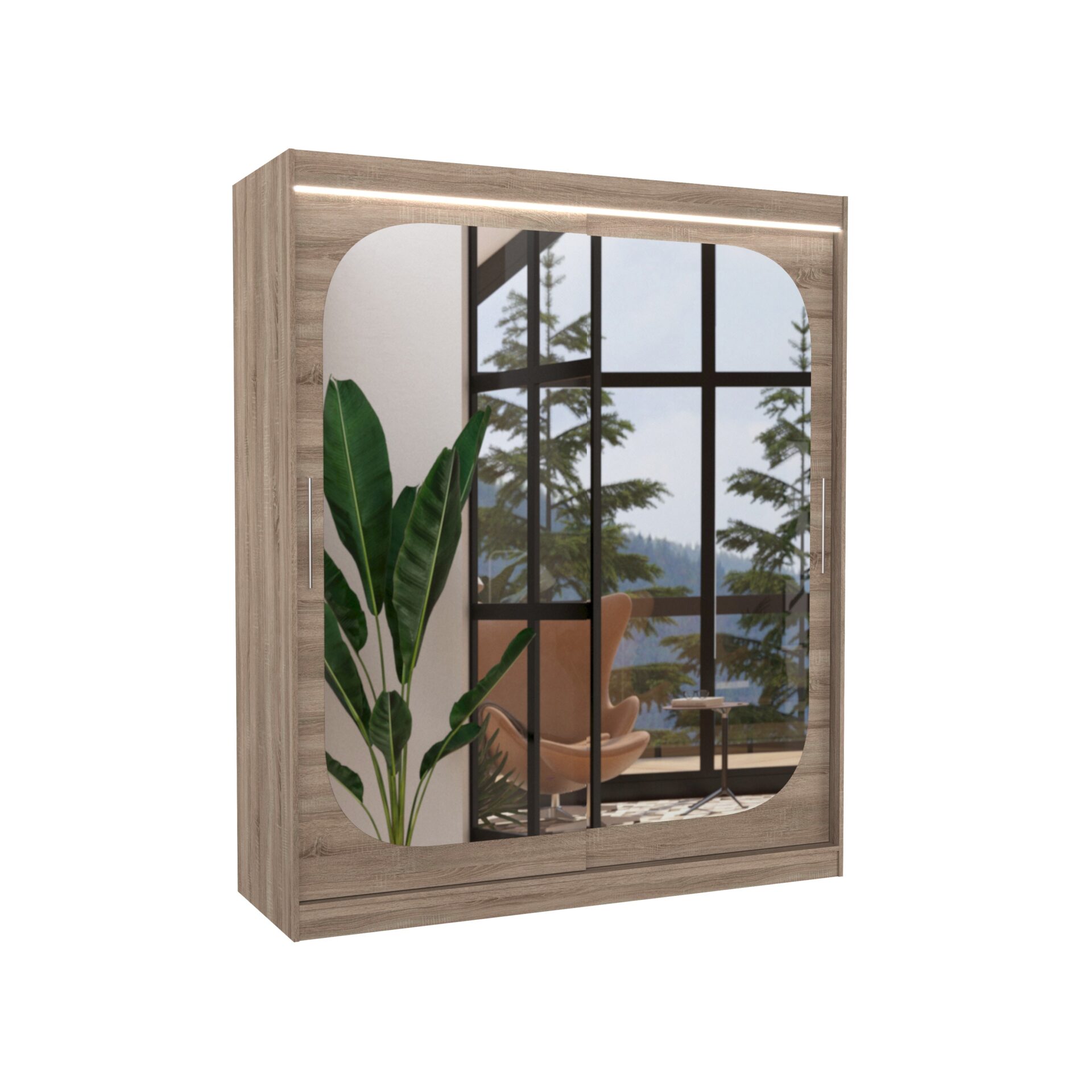 Stumdoma spinta su veidrodžiu ir LED apšvietimu ARIZONA 180 Truffle ADRK