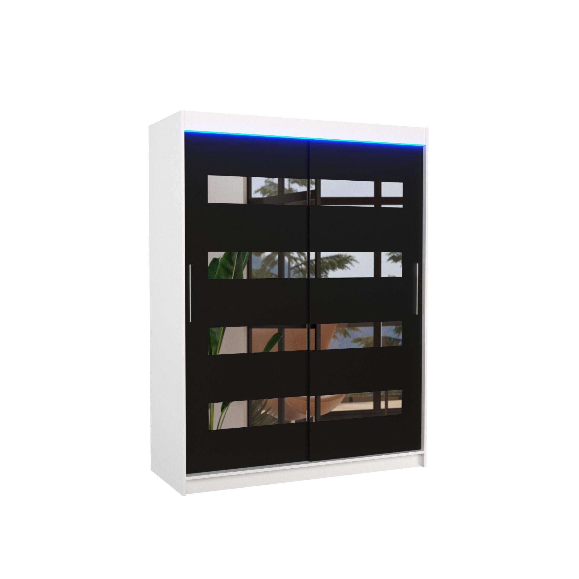 Stumdoma spinta su veidrodžiu ir LED apšvietimu BALTIC 150 balta/juoda ADRK