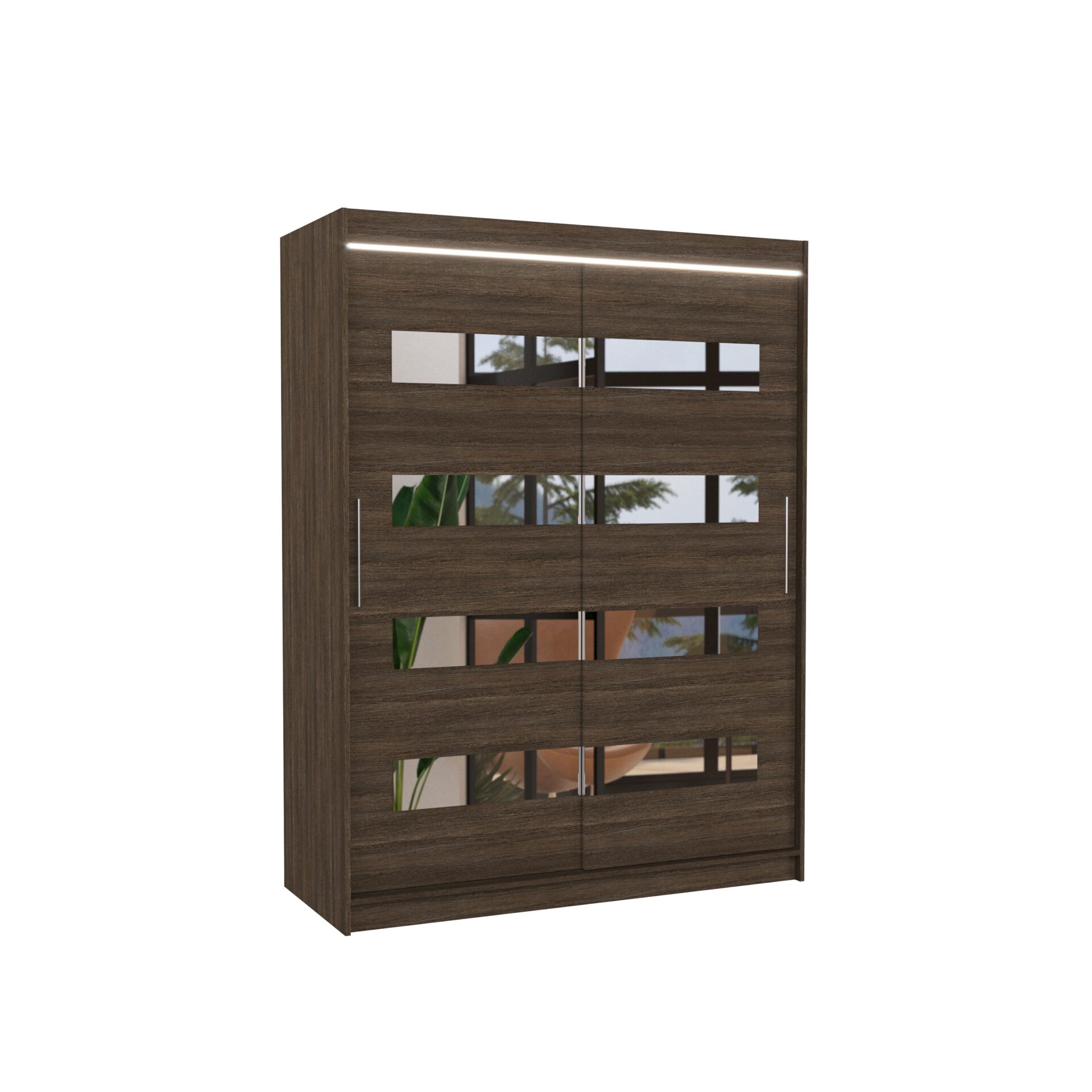 Stumdoma spinta su veidrodžiu ir LED apšvietimu BALTIC 150 Chocolate ADRK