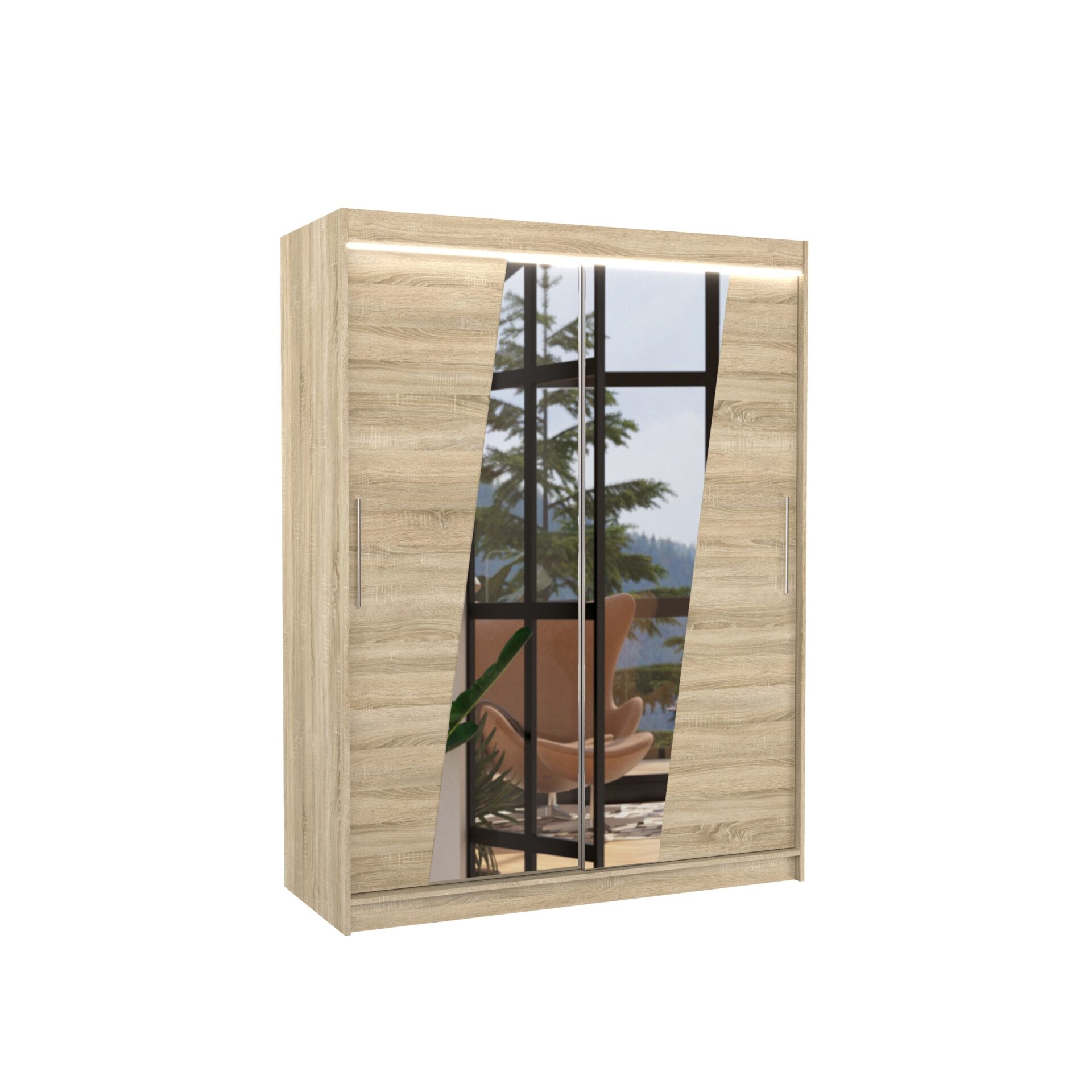 Stumdoma spinta su veidrodžiu ir LED apšvietimu BOLTON 150 Sonoma ADRK