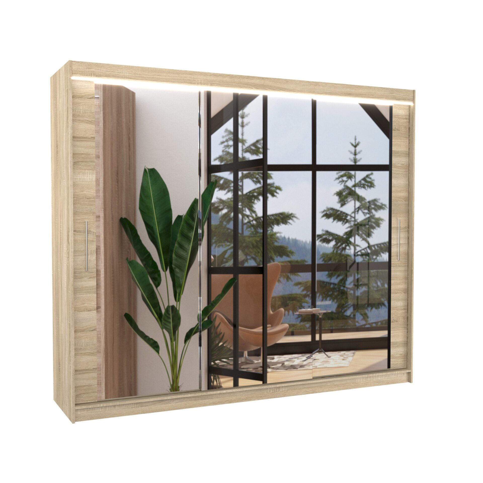 Stumdoma spinta su veidrodžiu ir LED apšvietimu CHESTER 250 Sonoma ADRK