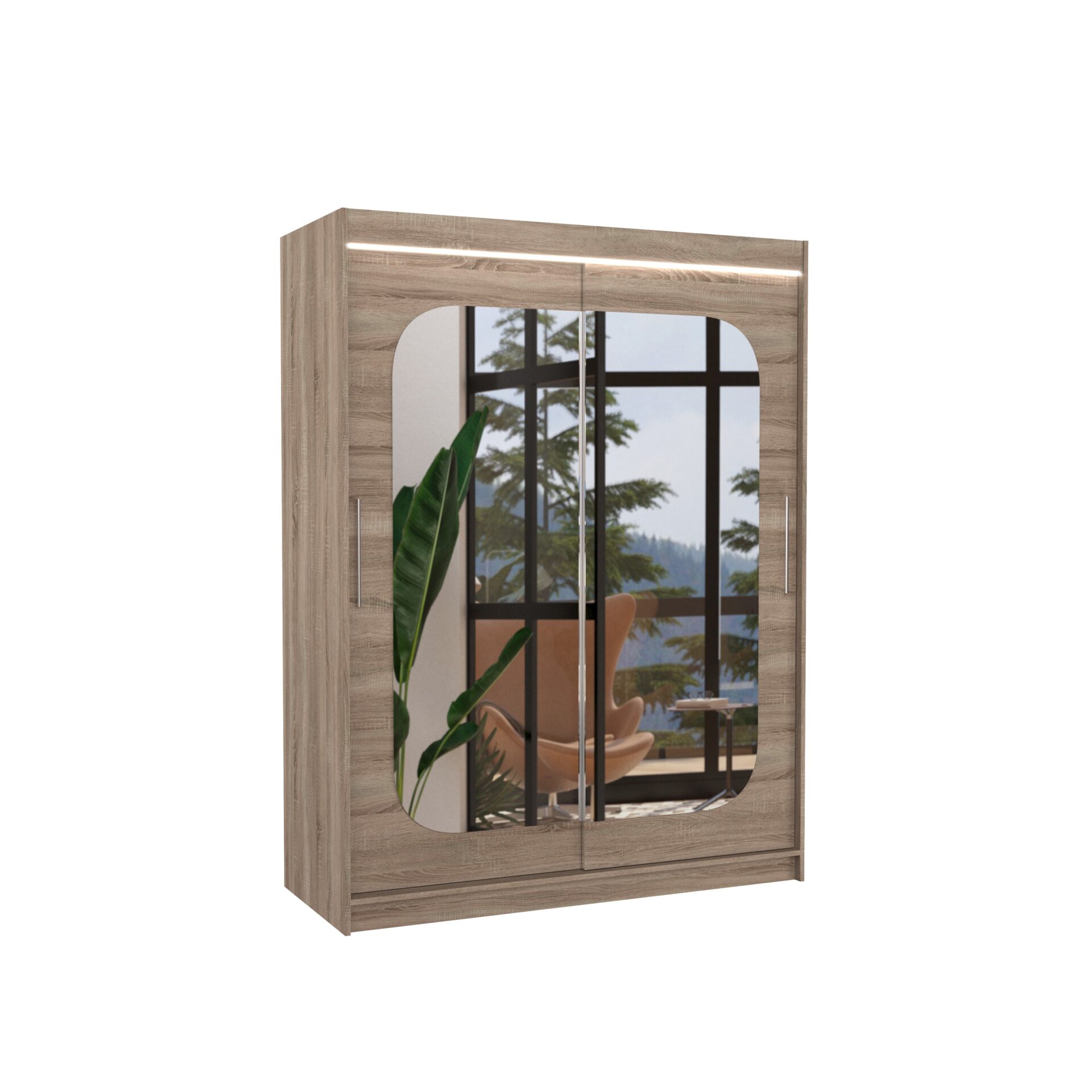 Stumdoma spinta su veidrodžiu ir LED apšvietimu CLEVER 150 Truffle ADRK