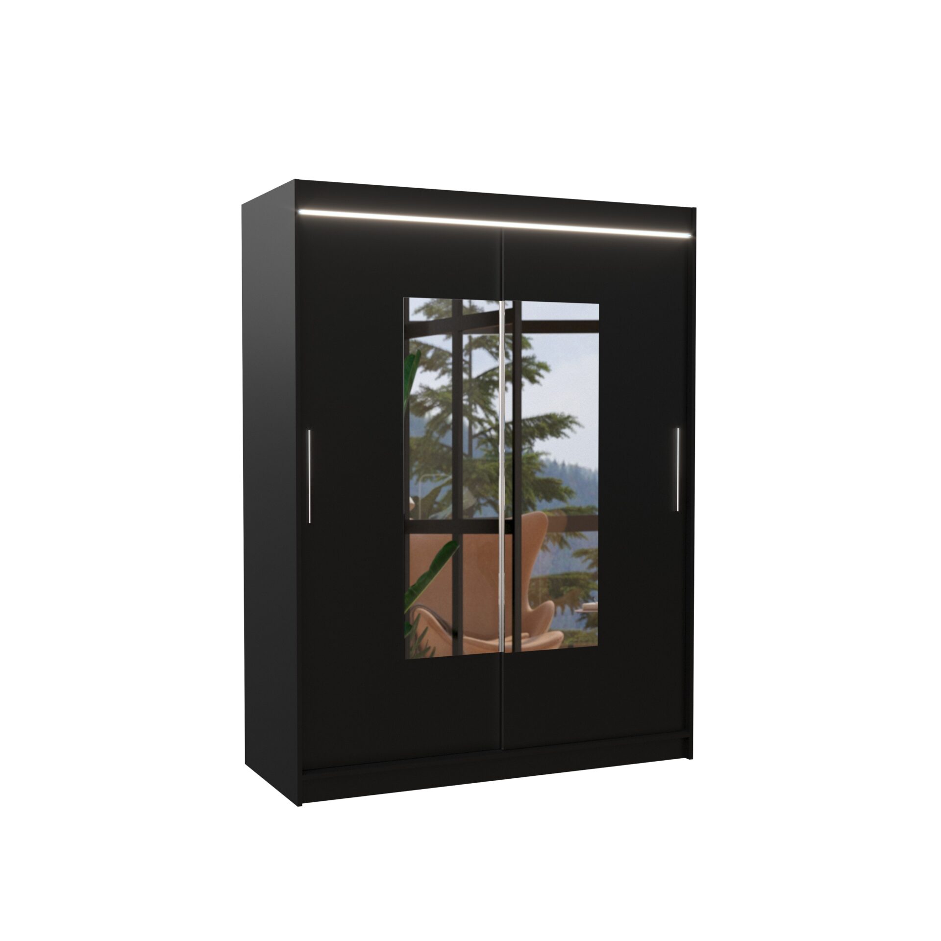 Stumdoma spinta su veidrodžiu ir LED apšvietimu DORRIGO 150 juoda ADRK