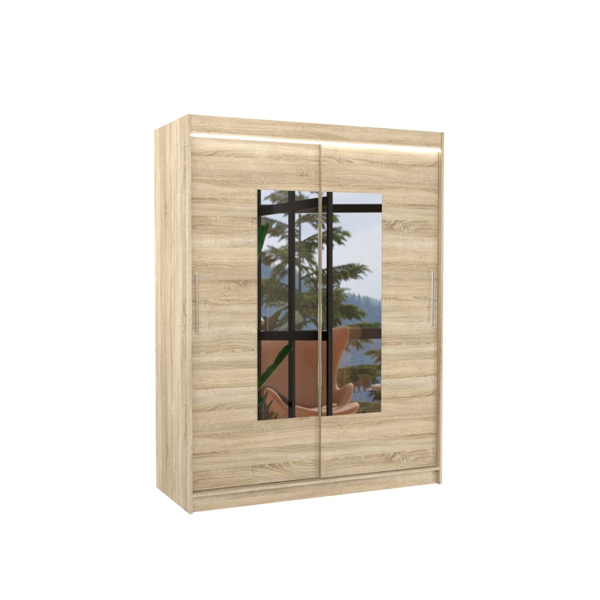 Stumdoma spinta su veidrodžiu ir LED apšvietimu DORRIGO 150 Sonoma ADRK