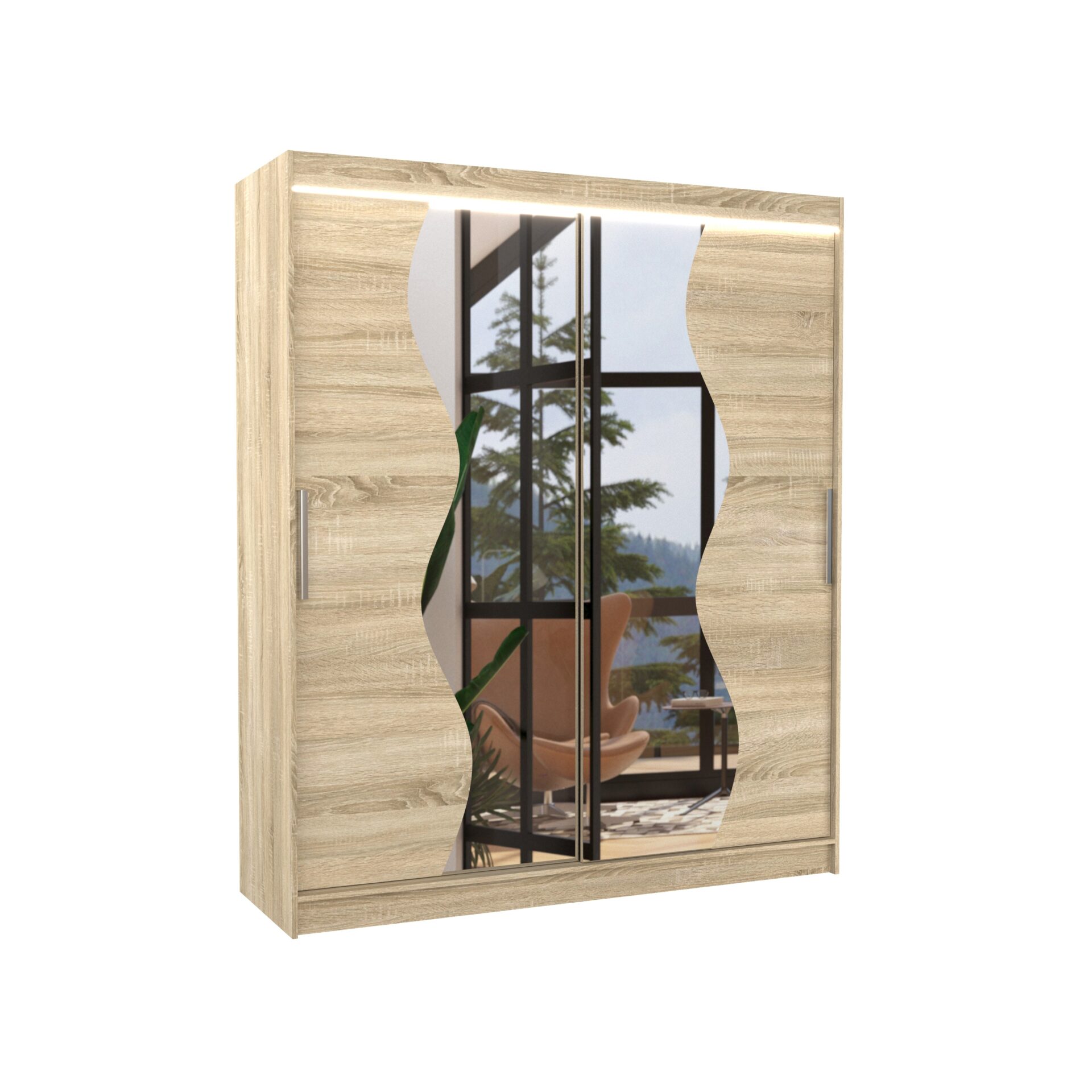 Stumdoma spinta su veidrodžiu ir LED apšvietimu MEDISON 180 Sonoma ADRK