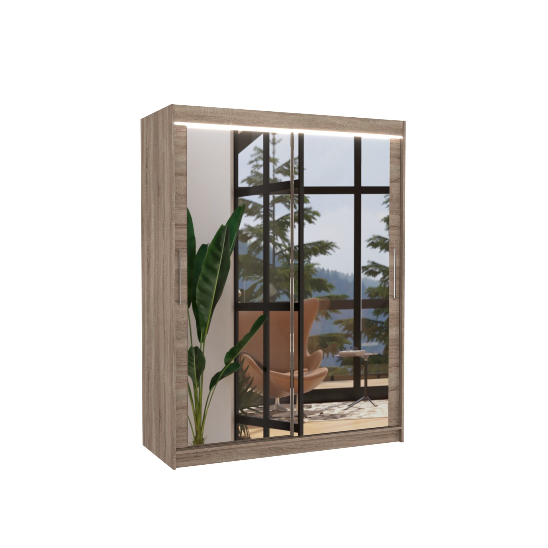 Stumdoma spinta su veidrodžiu ir LED apšvietimu PERMO 150 Truffle ADRK