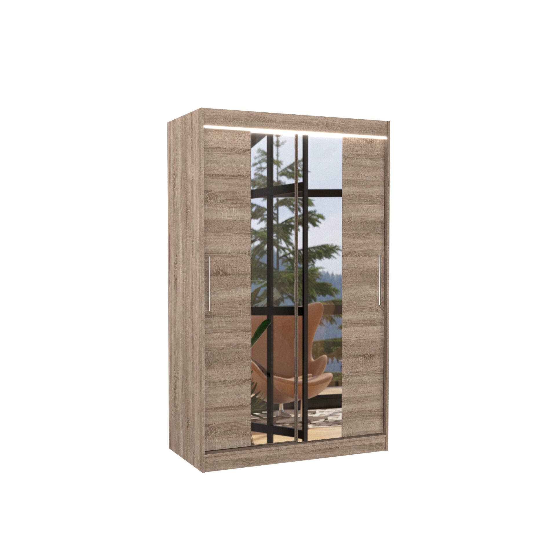 Stumdoma spinta su veidrodžiu ir LED apšvietimu SANTOS 120 Truffle ADRK