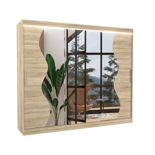 Stumdoma spinta su veidrodžiu ir LED apšvietimu SHARON 250 Sonoma ADRK