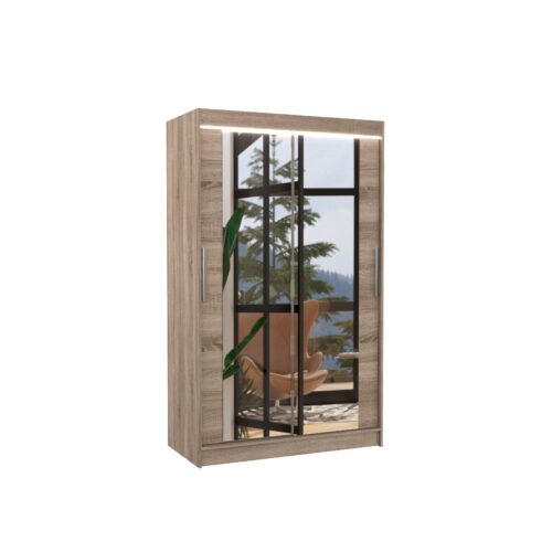 Stumdoma spinta su veidrodžiu ir LED apšvietimu TIBAGO 120 Truffle ADRK