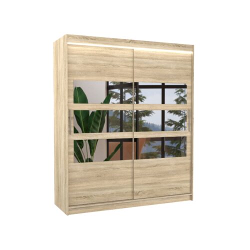 Stumdoma spinta su veidrodžiu ir LED apšvietimu TOLEDO 180 Sonoma ADRK