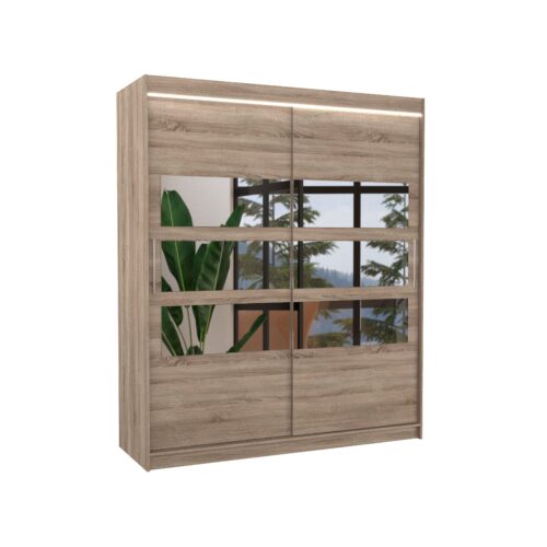 Stumdoma spinta su veidrodžiu ir LED apšvietimu TOLEDO 180 Truffle ADRK