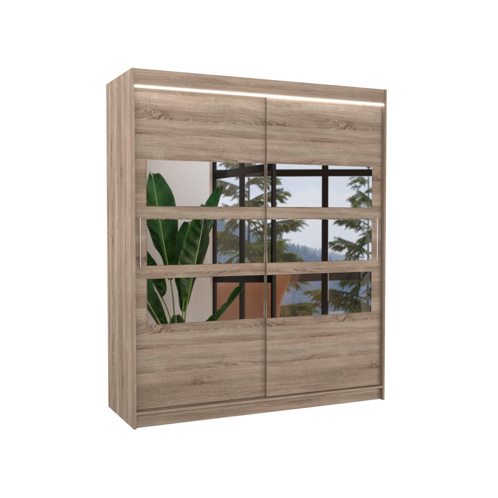 Stumdoma spinta su veidrodžiu ir LED apšvietimu TOLEDO 180 Truffle ADRK