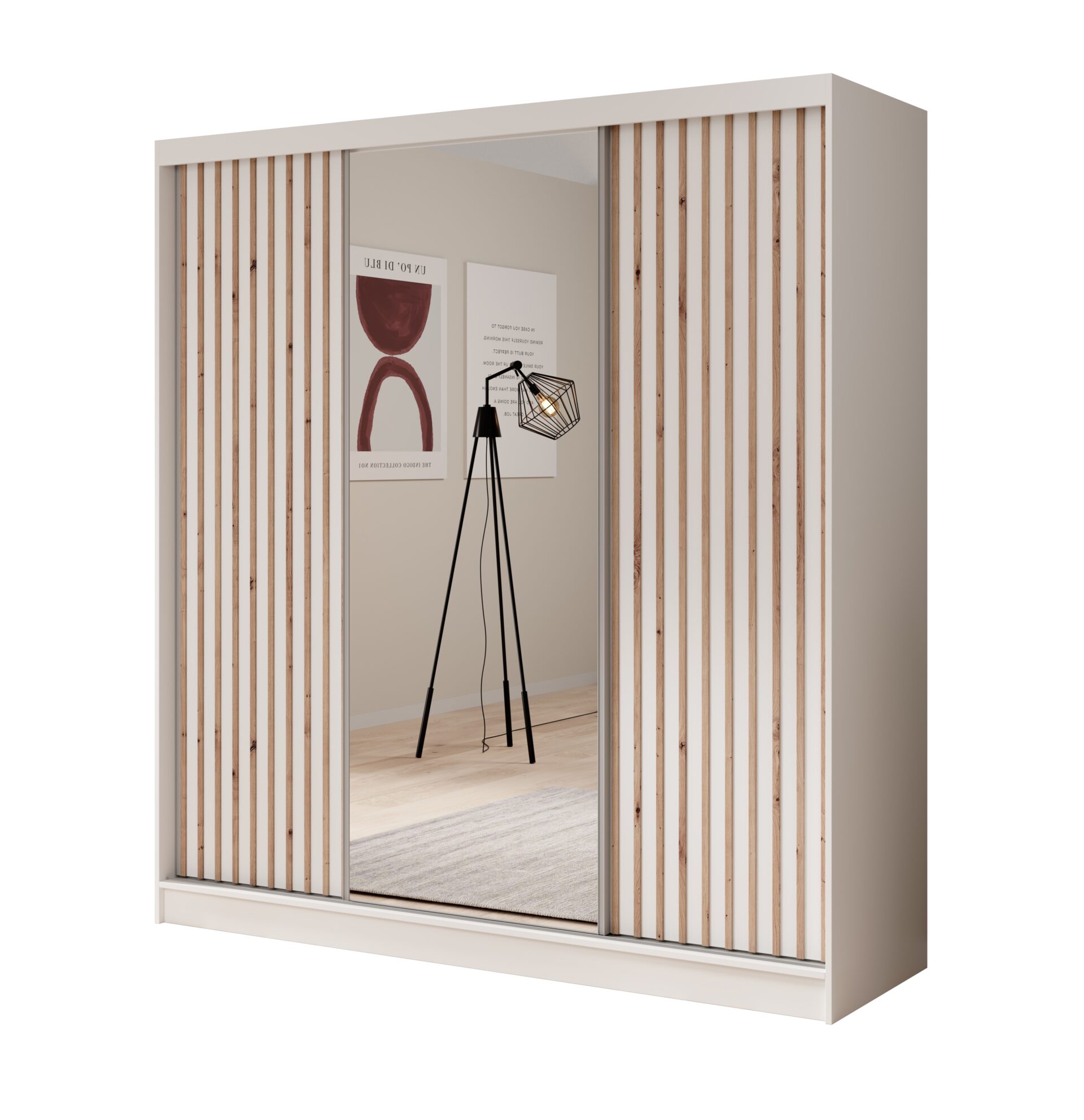 Ida 200 stumdoma spinta su veidrodžiu, balta, ADRK