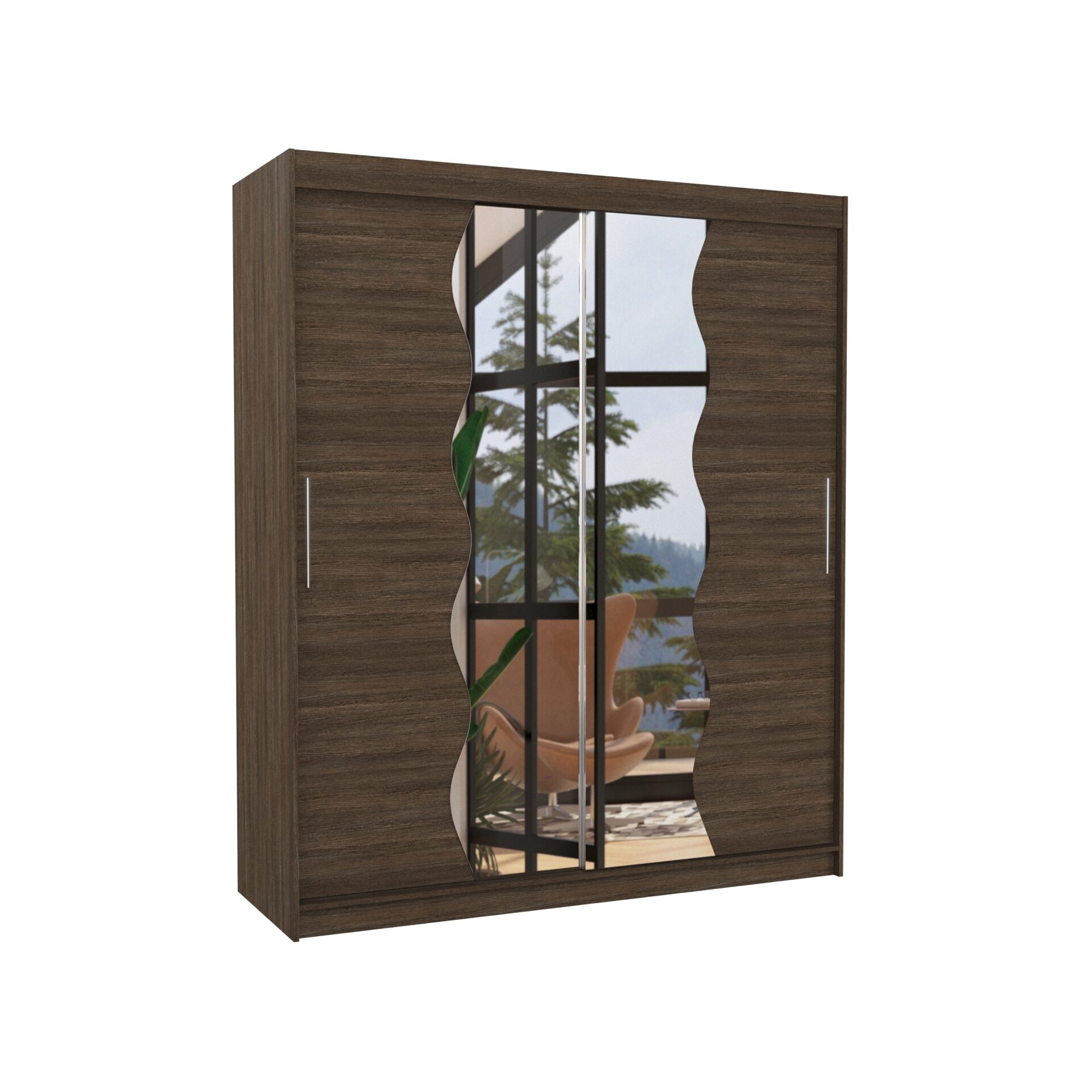 Stumdoma spinta su veidrodžiu KANSAS 180 šokolado spalvos ADRK